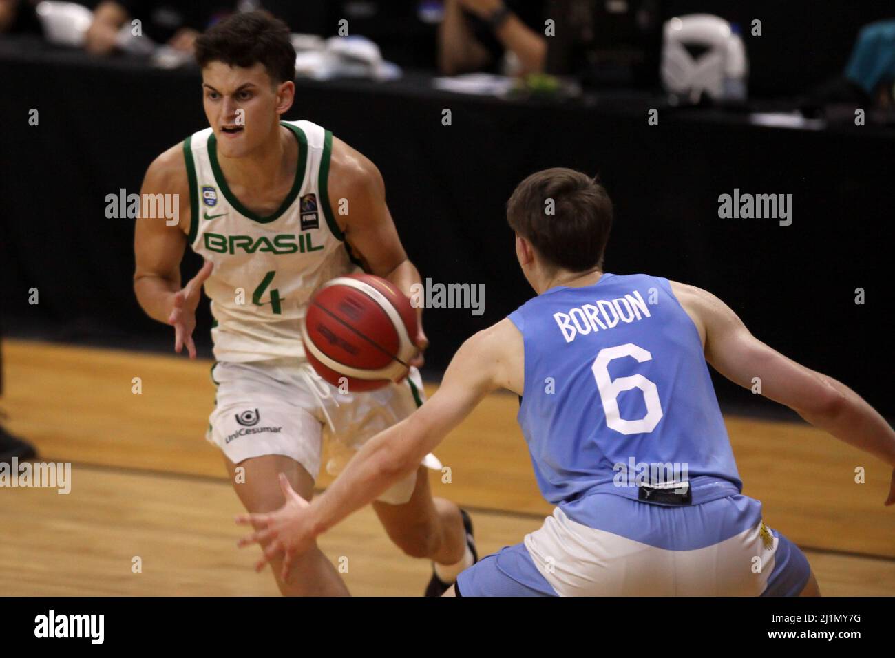 Miranda.VE - MARS 26,2022 le Brésil devient champion après avoir battu l'Argentine 73-59 FIBA ​​U18 SouthAmerican Championship for Men au Parque Miranda G. Banque D'Images