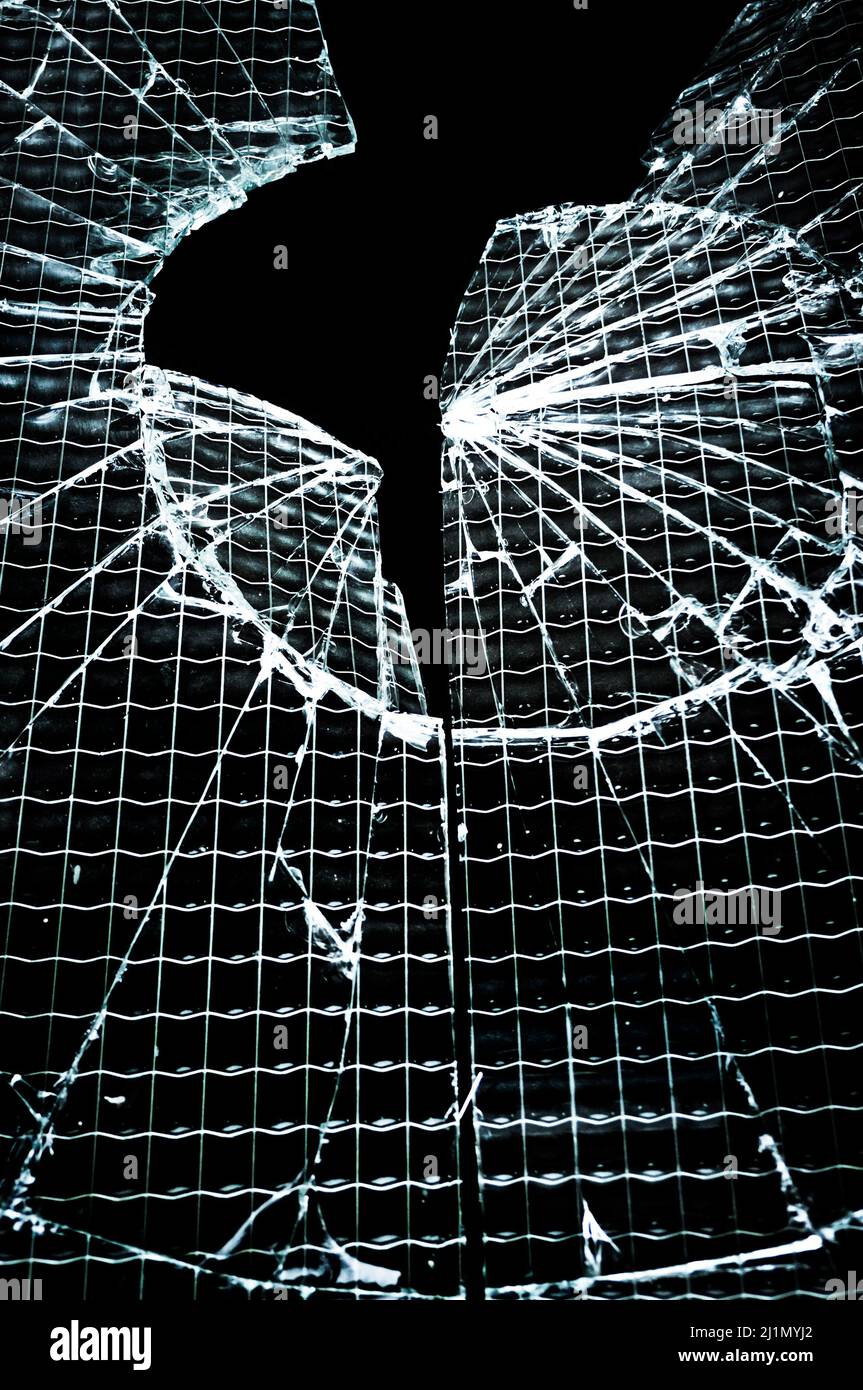 La fenêtre en verre cassé Banque D'Images