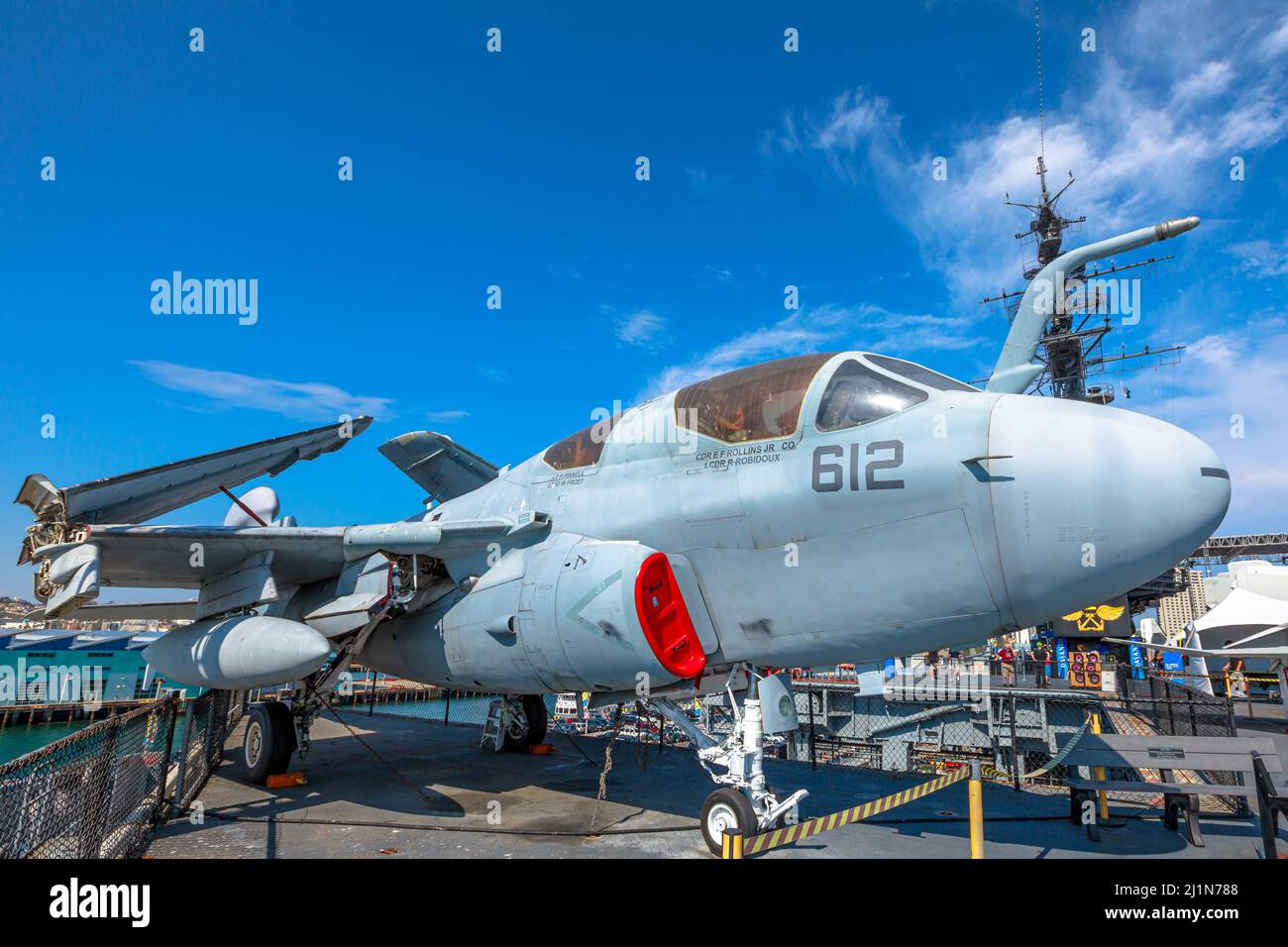 San Diego, États-Unis - JUILLET 2018 : Grumman EA-6B Prowler. Avion américain de guerre électronique de 1970s dans le musée de l'aviation. Avion servi dans Banque D'Images