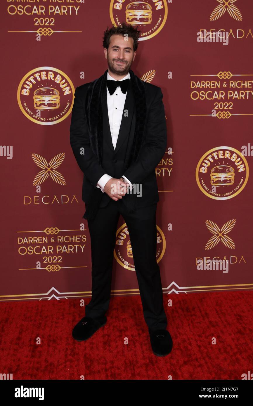 Darren Dzienciol arrive au Darren Dzienciol et au Oscar Party de Richie Akiva qui a eu lieu dans une résidence de Bel Air à Los Angeles, CA, le samedi 26 mars 2022. (Photo de Conor Duffy/Sipa USA) Banque D'Images