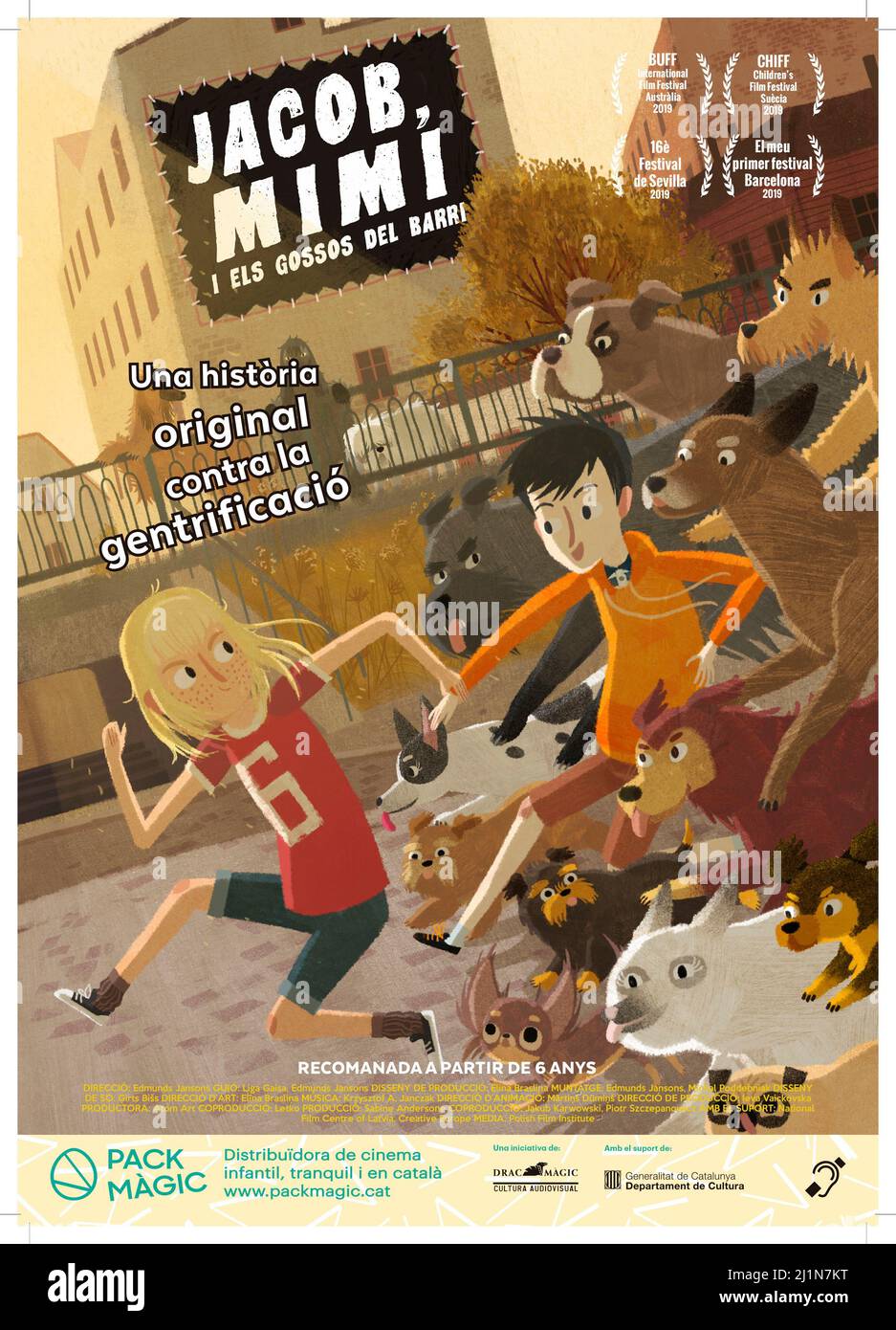 JACOB, MIMMI ET LES TALKING DOGS (2019) -TITRE ORIGINAL: JEKABS, MIMMI UN RUNAJOSIE SIMI-, RÉALISÉ PAR EDMUNDS JANSONS. Crédit: Atom Art / Album Banque D'Images