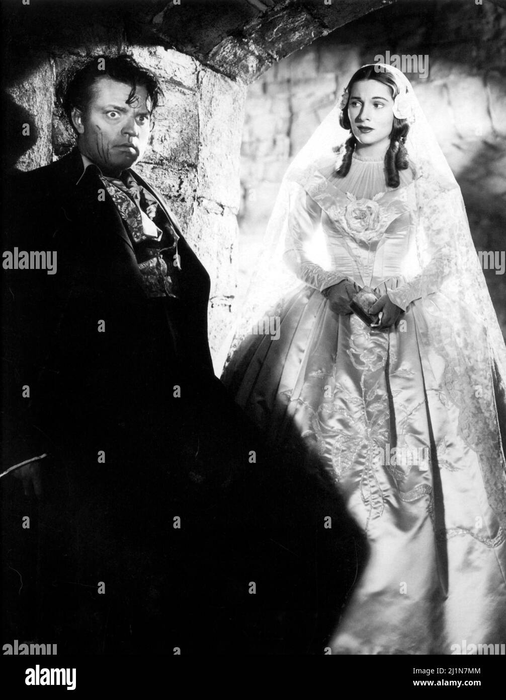 JOAN FONTAINE et ORSON WELLES dans JANE EYRE (1944), sous la direction DE ROBERT STEVENSON. Crédit: 20th CENTURY FOX / Album Banque D'Images