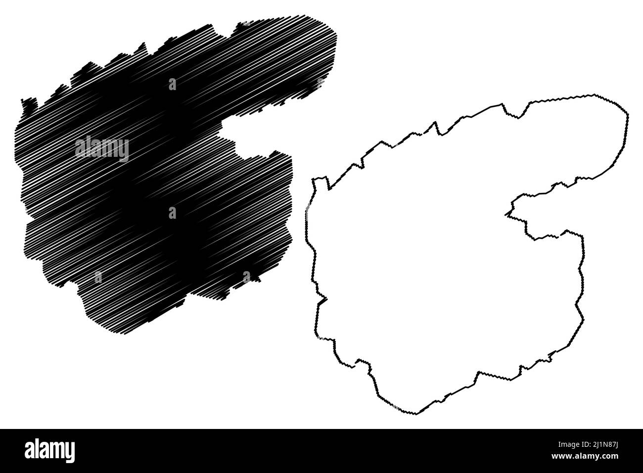 Île Mackenzie King (Canada, province du Nunavut, Amérique du Nord, îles de la Reine-Élizabeth) carte illustration vectorielle, croquis à tracer carte Mackenzie King Illustration de Vecteur