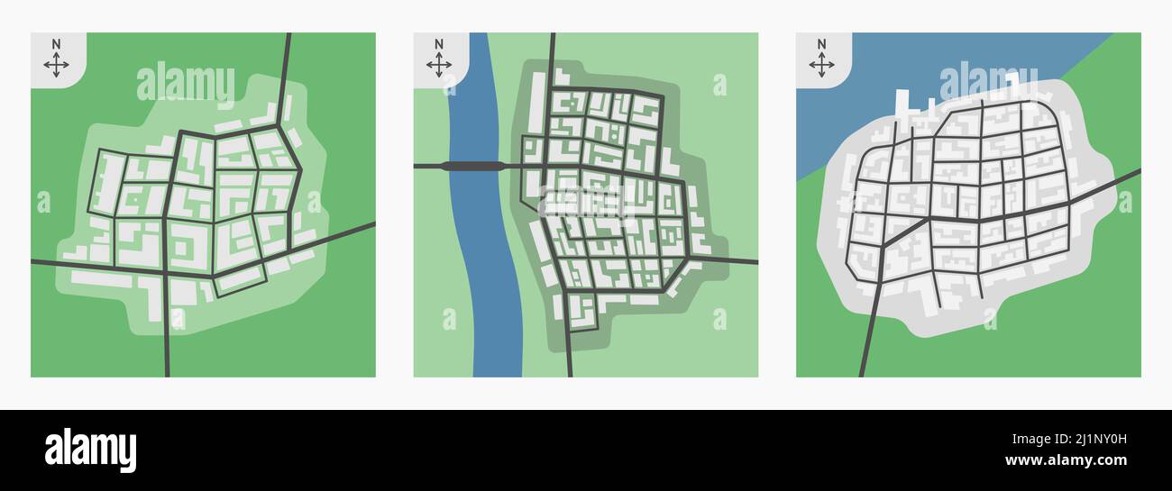 carte de ville illustration vectorielle plate colorée Illustration de Vecteur