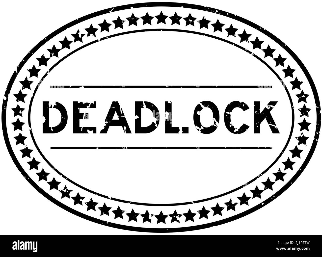 Grunge noir mot de blocage ovale joint en caoutchouc timbre sur fond blanc Illustration de Vecteur