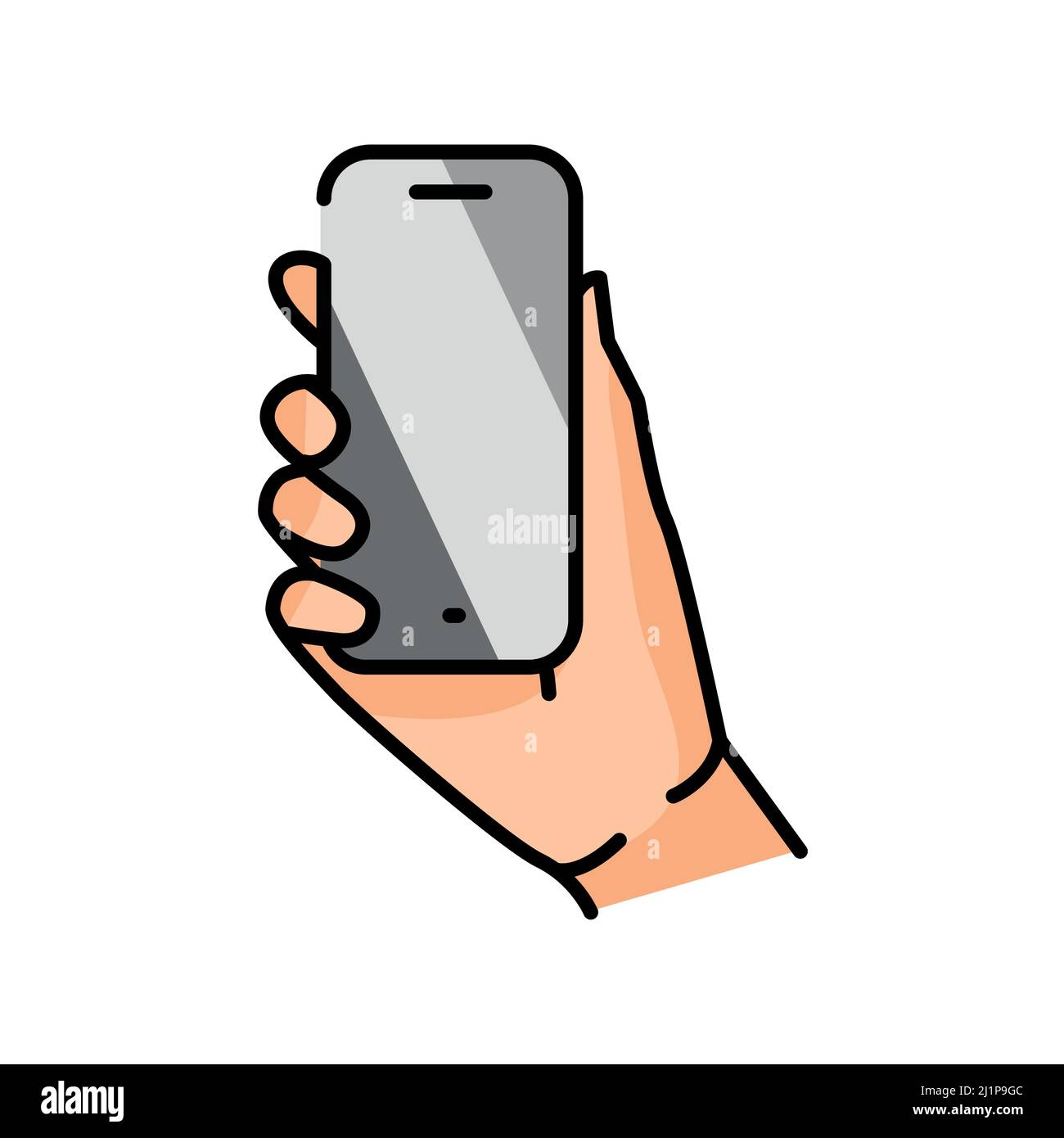 Icône de ligne de couleur de téléphone à main levée. Pictogramme pour page  Web, application mobile, Promo Image Vectorielle Stock - Alamy