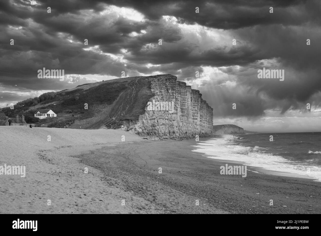 Falaises de la baie ouest également connues sous le nom de falaises à grande église à Bridport, sur la côte jurassique à Dorset Banque D'Images