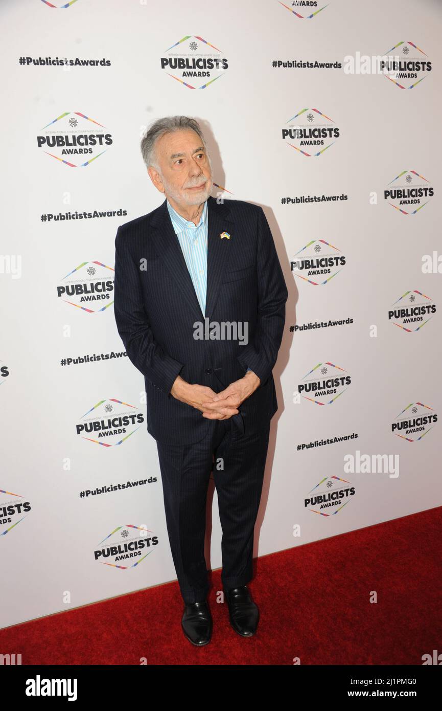 Francis Ford Coppola porte un épinglette d'Ukraine à la Guilde internationale des cinéastes à Los Angeles 3.25.2022, photos de Nadja Sayej Banque D'Images