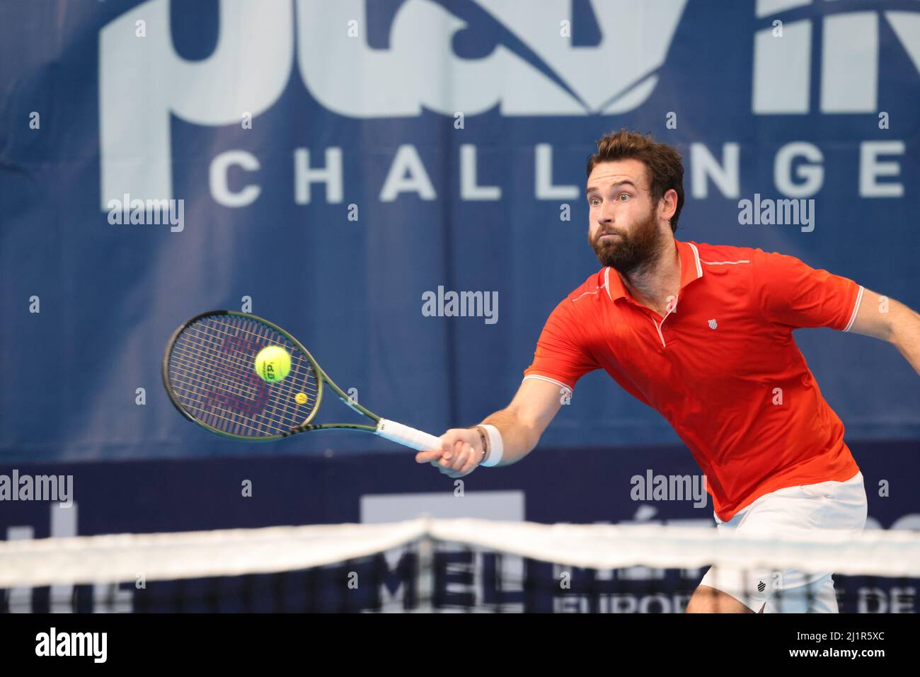 Quentin Halys lors de la partie de Challenger 2022, tournoi de tennis ATP  Challenger Tour le