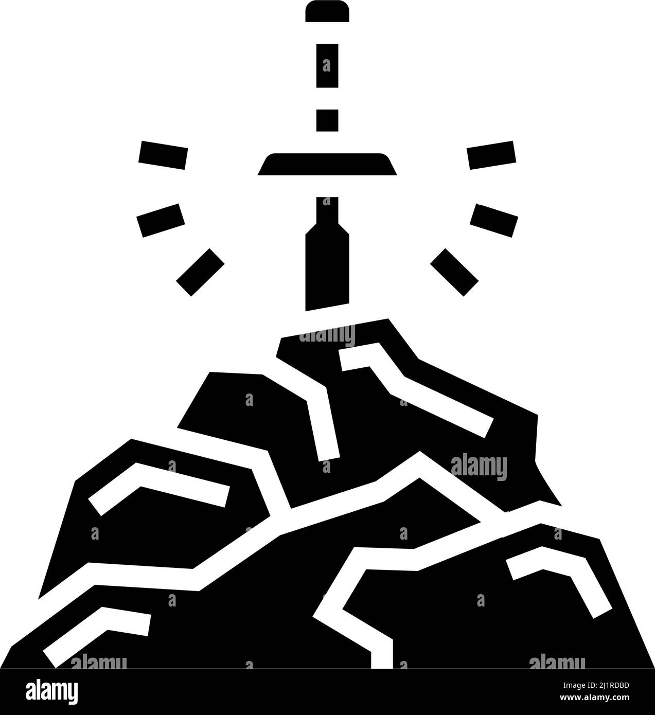 illustration vectorielle d'icône de glyphe de conte de fées d'épée Illustration de Vecteur