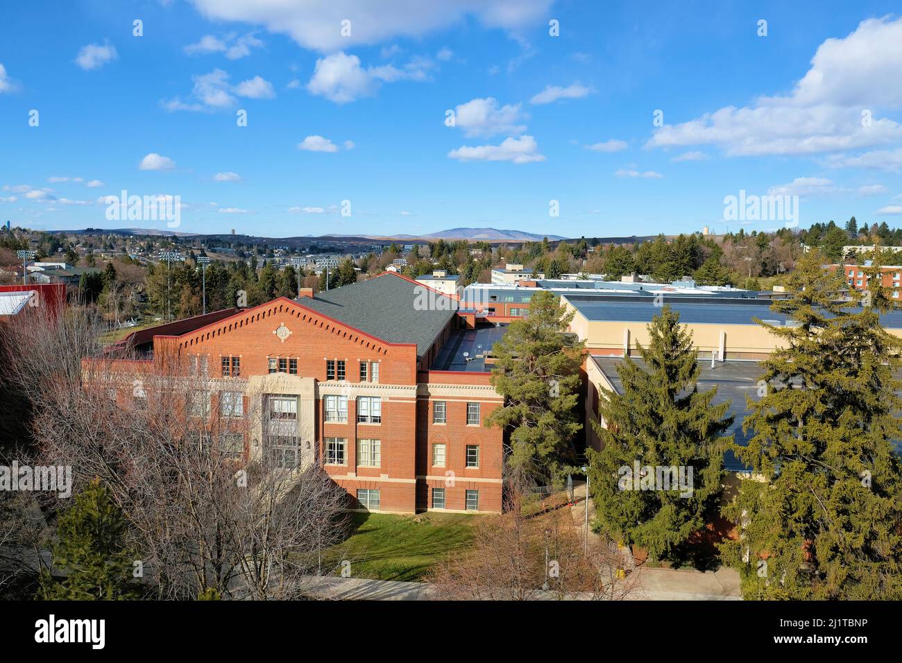 Smith Gymnasium, le premier bâtiment d’éducation physique des femmes à l’Université d’État de Washington; Pullman, Washington, Etats-Unis; Women’s Gymnasium, env. 1938 Banque D'Images