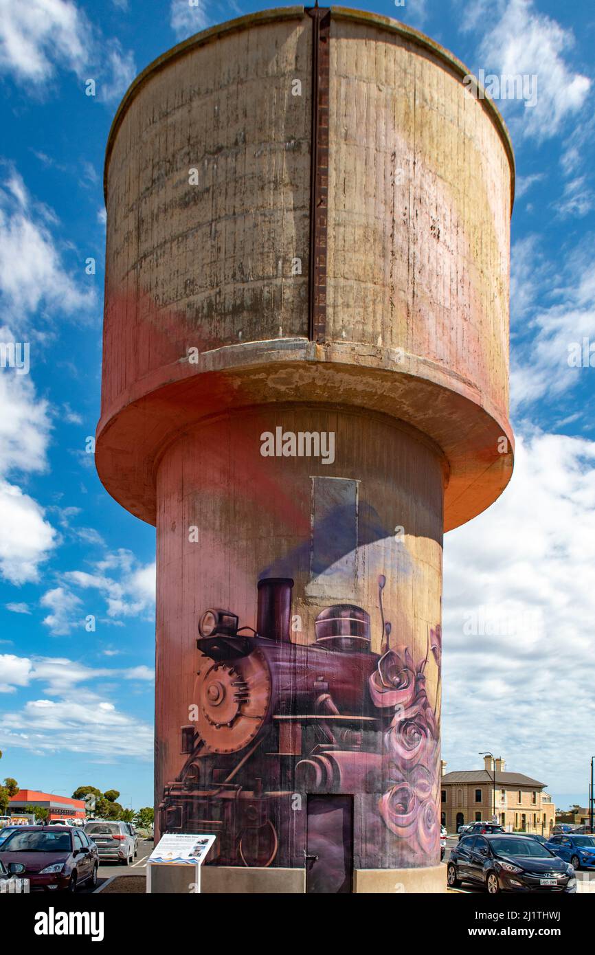 Train Water Tower Art, KADINA, Australie méridionale, Australie Banque D'Images