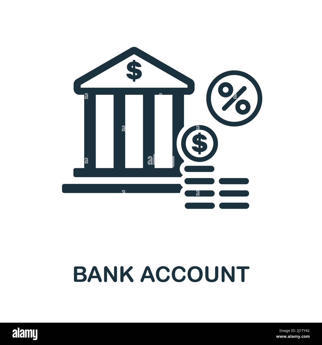 Icône de compte bancaire. Icône de compte bancaire simple monochrome