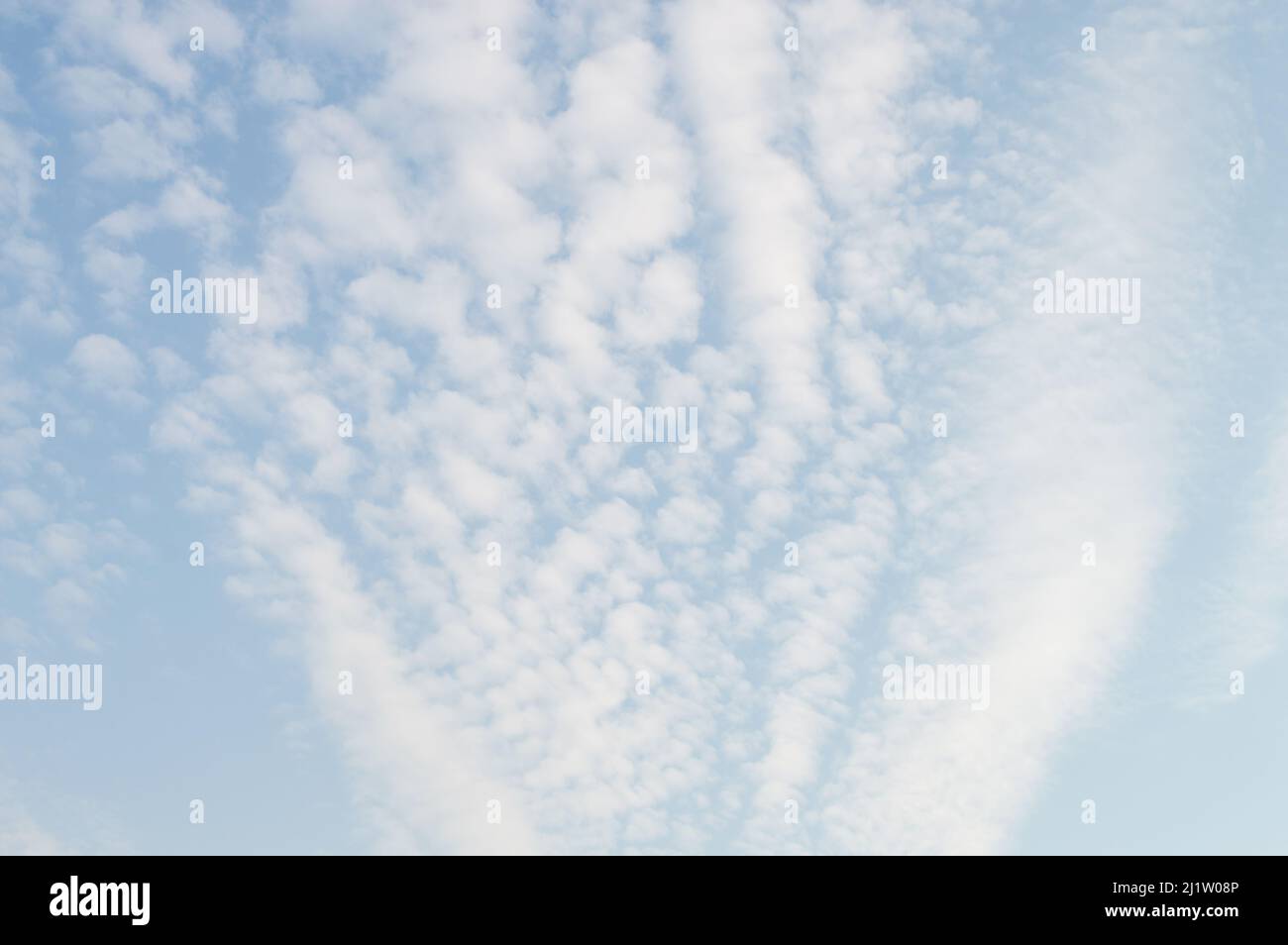 Ciel de chemin lourd. Substance blanche dans le ciel bleu Banque D'Images