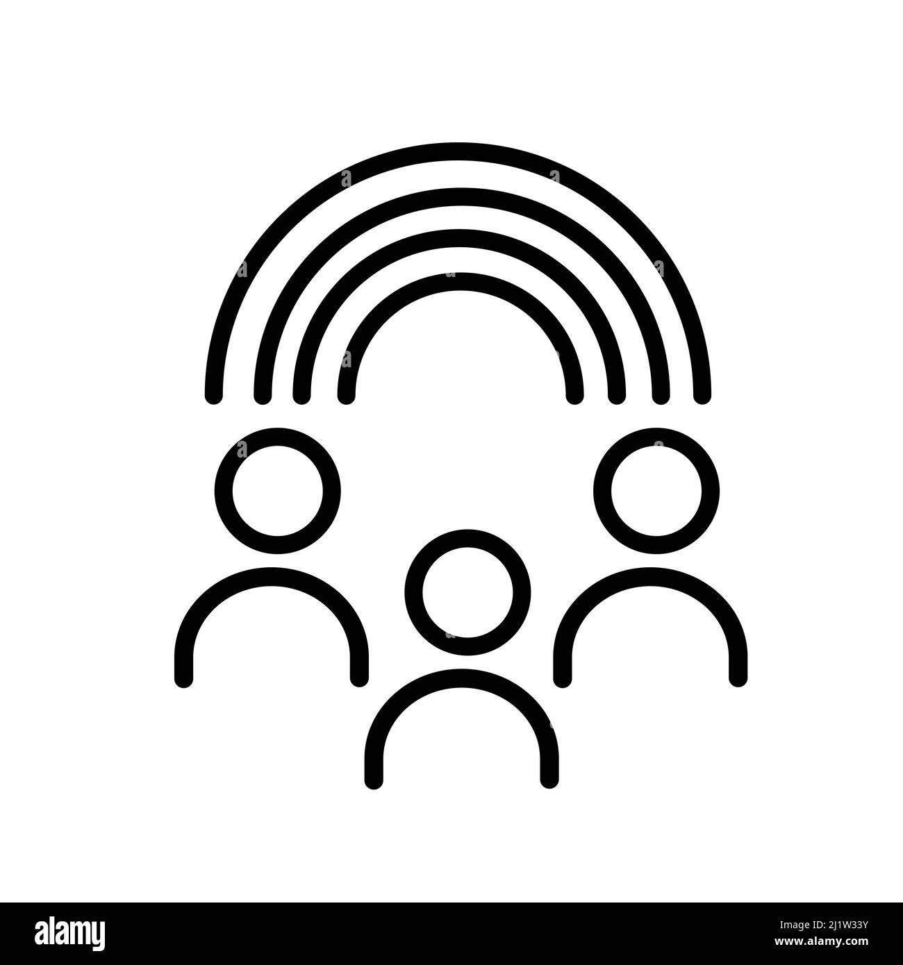Icône de ligne d'inclusion. Affiche de culture d'équité. Symbole de diversité de genre. Élément de conception de qualité. Icône d'inclusion de style de ligne. Contour modifiable. Vecteur Illustration de Vecteur