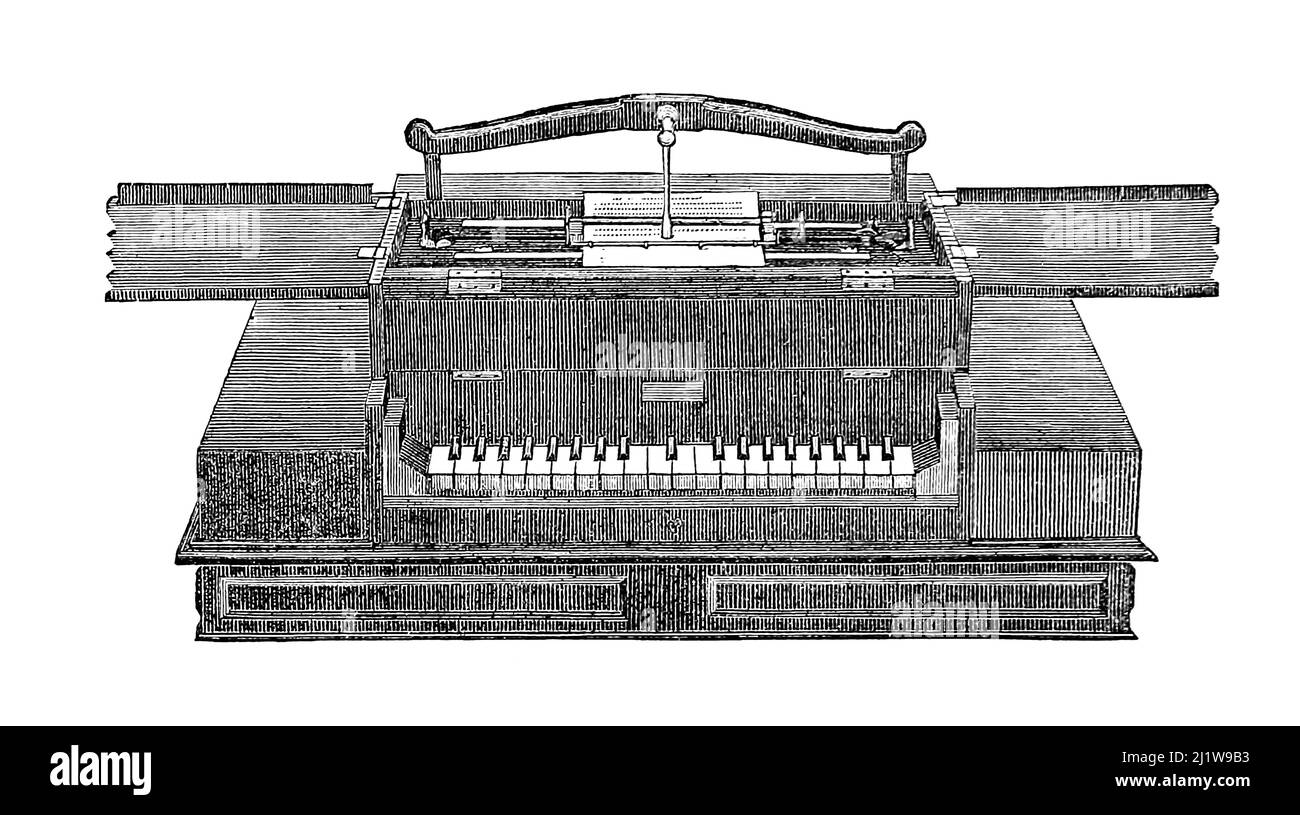 Machine à imprimer du dictionnaire des machines, de la mécanique, du moteur et de l'ingénierie d'Appleton : illustré avec quatre mille gravures sur le bois ; en deux volumes par D. Appleton and Company publié à New York : D. Appleton and Co 1873 Banque D'Images