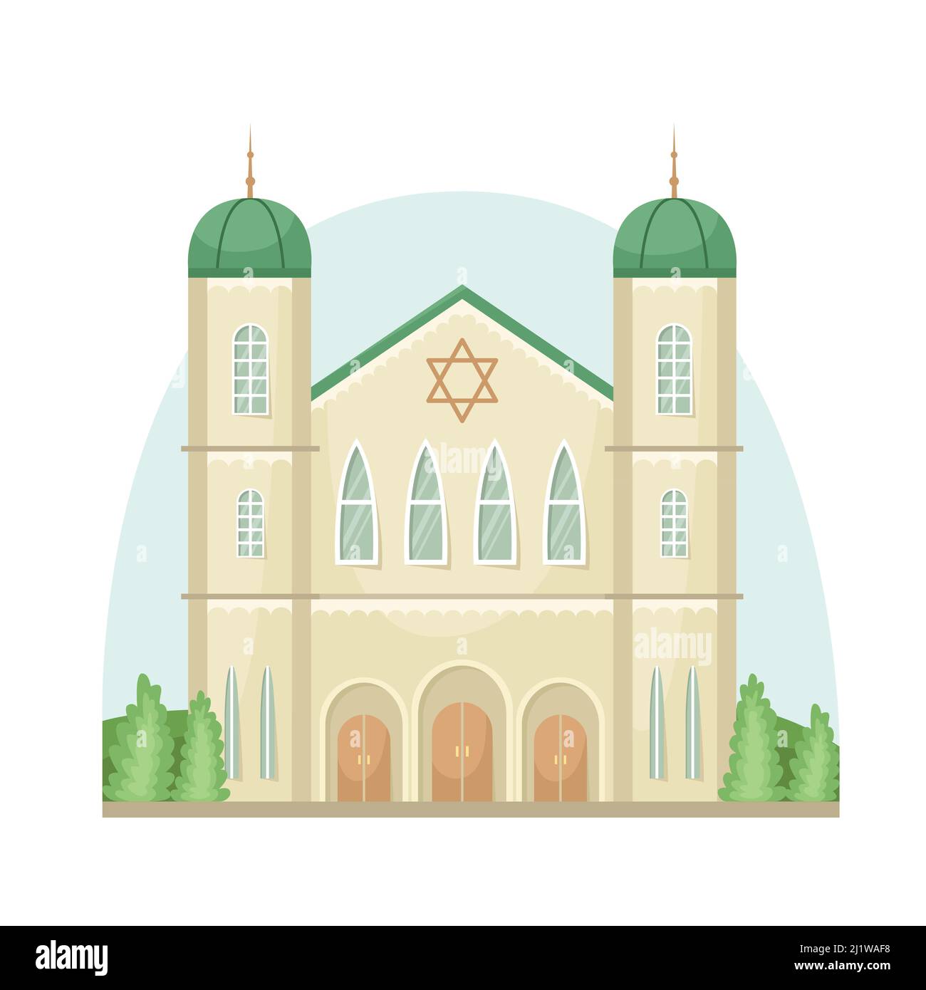 Illustration vectorielle d'une synagogue. Bâtiment architectural religieux. Illustration de Vecteur