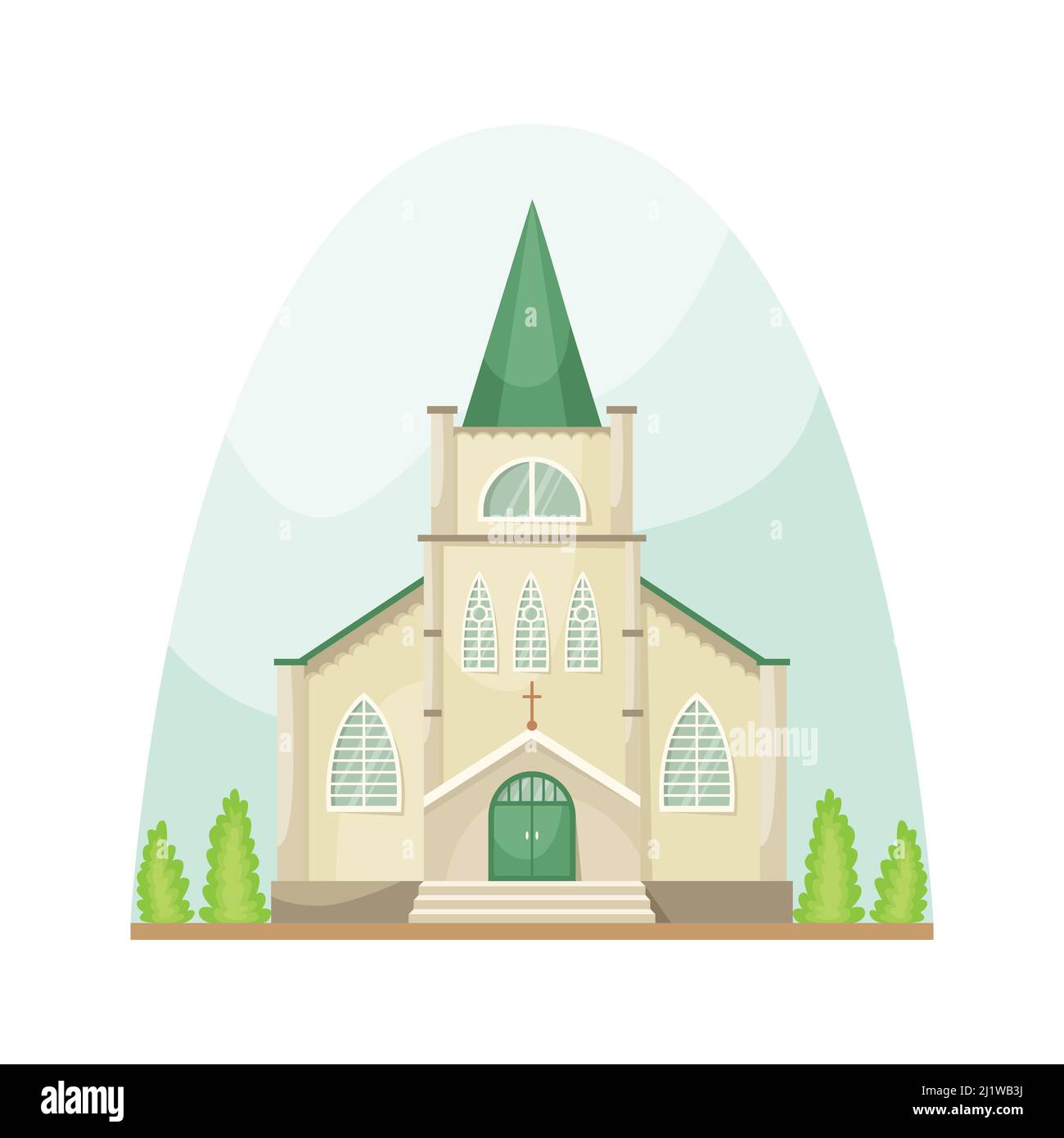 Illustration vectorielle de l'Église catholique. Bâtiment architectural religieux. Illustration de Vecteur