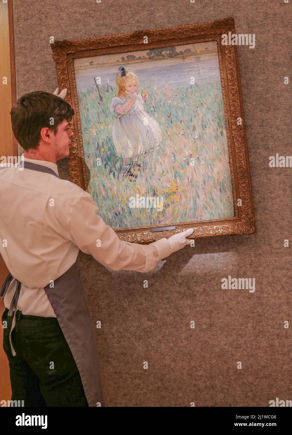 Londres Royaume-Uni 28 mars 2022 Dorothea Sharp On o’clock Two o’clock Bonhams 19th Century and British Impressionist Art sale in London on mercredi 30 mars. Estimé à £20 000-30 000.Paul Quezada-Neiman/Alamy Live News Banque D'Images