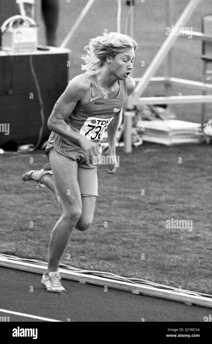 ERIC JOSJÖ athlète suédois de sprint au navire champion du monde de l'IAAF à Helsinki, Finlande, le 1983 août Banque D'Images