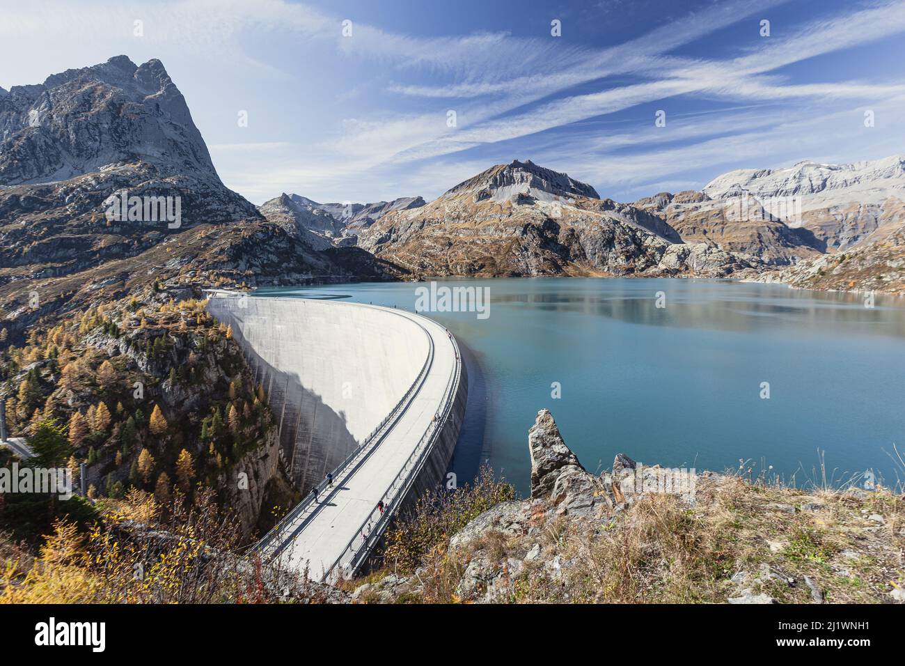 Barrage d'Emosson en automne, Valais (Wallis), Suisse Banque D'Images