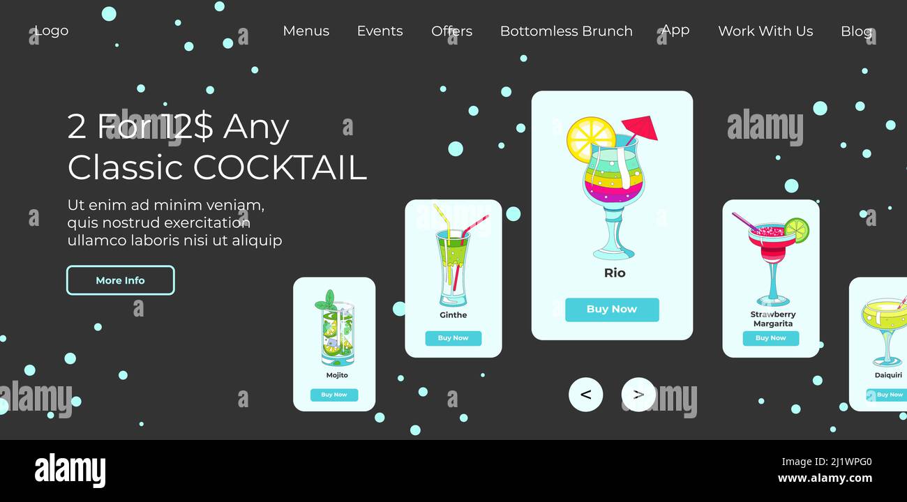 N'importe quel cocktail classique en solde, bar ou café en ligne Illustration de Vecteur