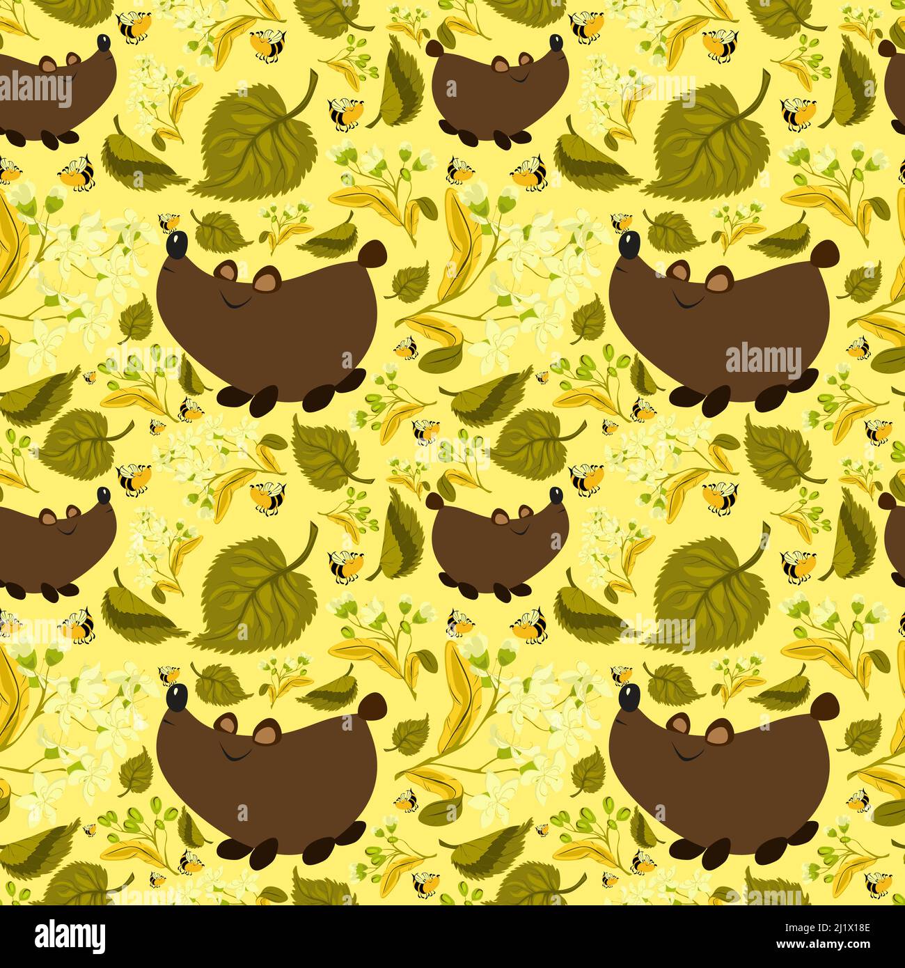 Motif forestier avec animaux et plantes. Motif transparent pour les projets de tissu, de papier et autres projets d'impression et de Web. Illustration de Vecteur