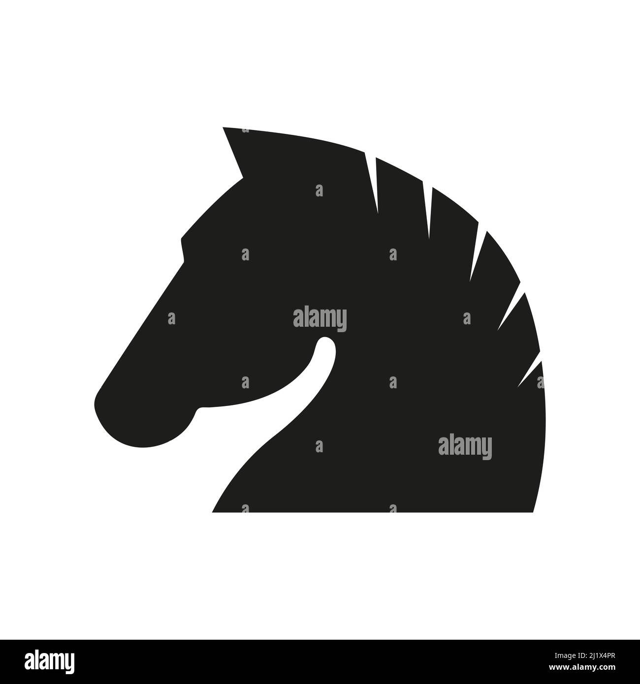 Icône noire de la tête de cheval. Silhouette d'animal vecteur. Illustration de Vecteur