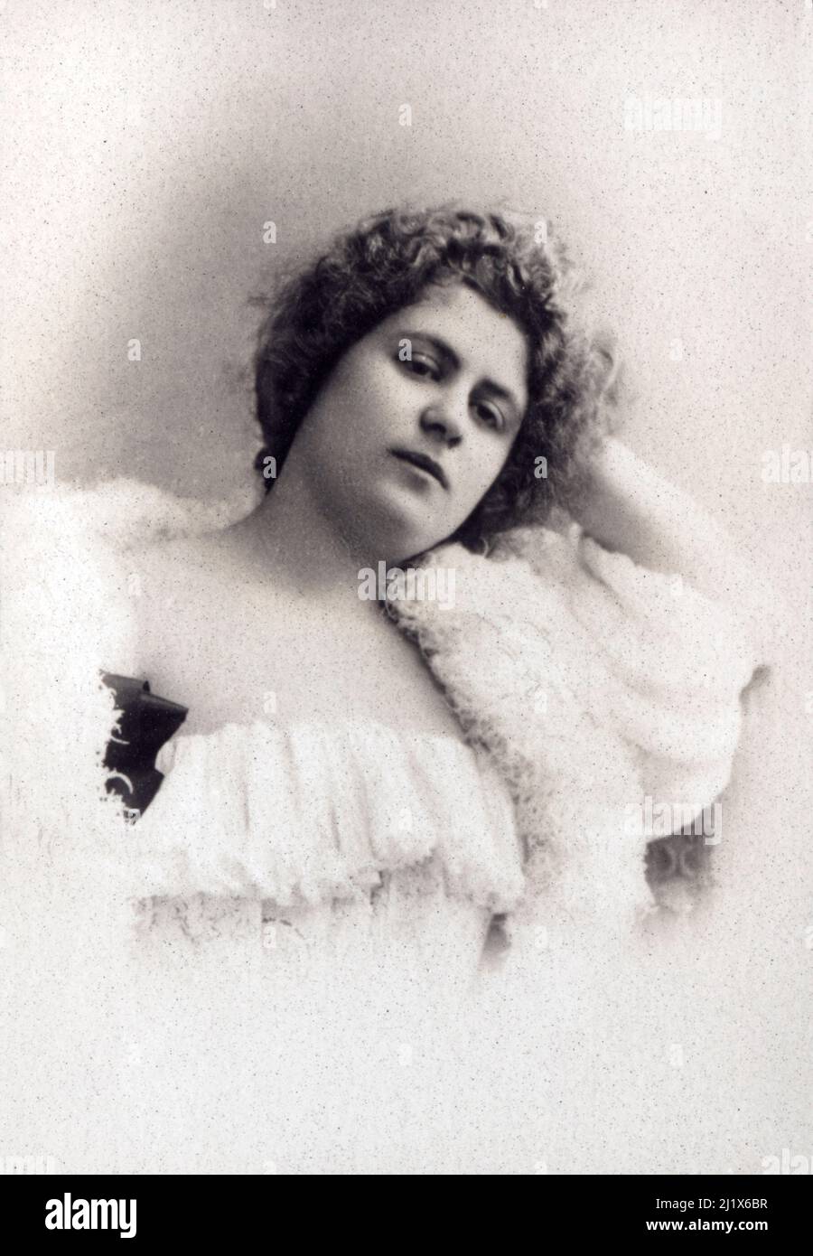 Portrait de Marie Delna (Marie Lelan) (1875-1932), cantatrice francaise. Banque D'Images