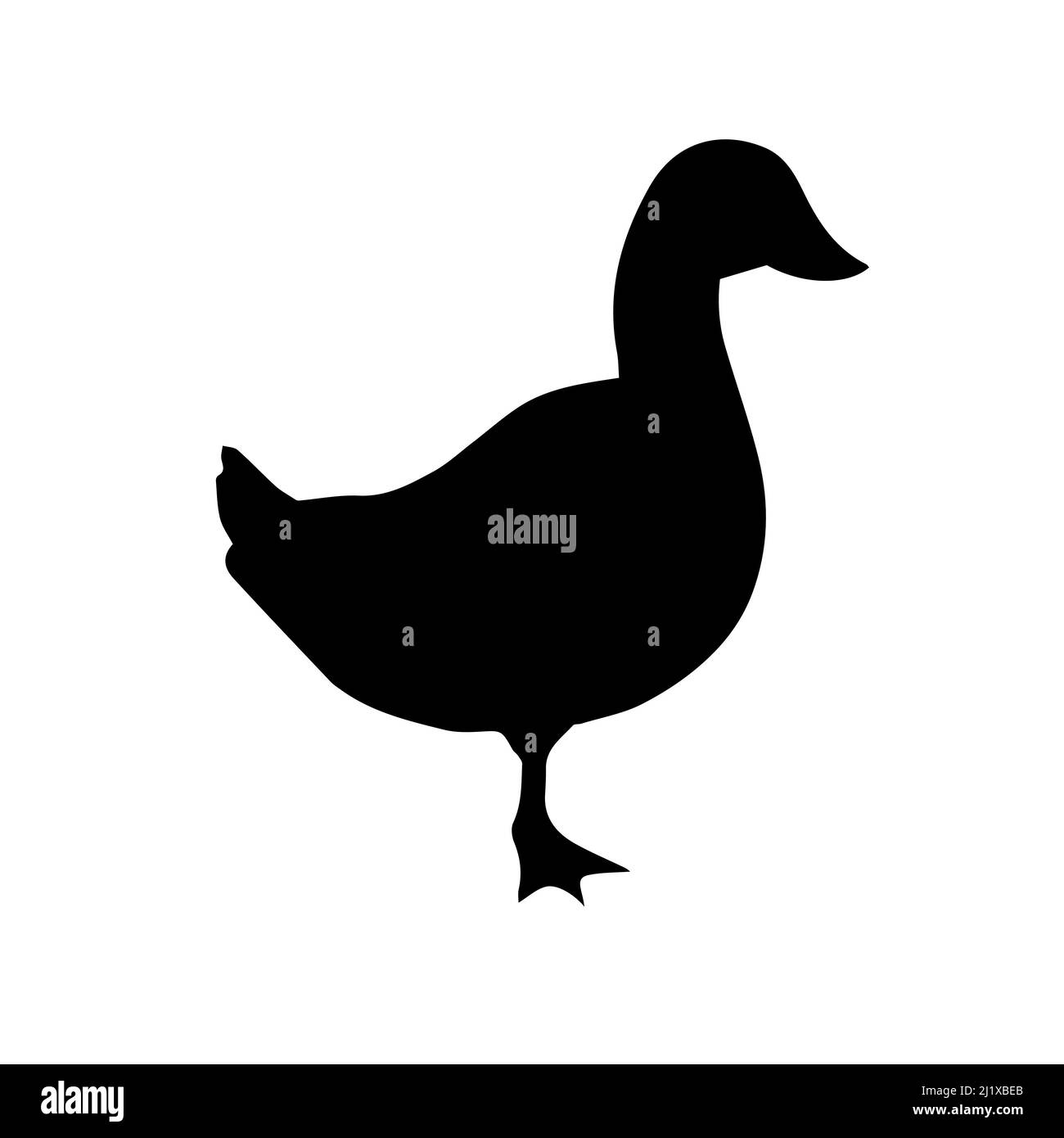 Silhouette de canard noir plat Vector isolée sur fond blanc Illustration de Vecteur