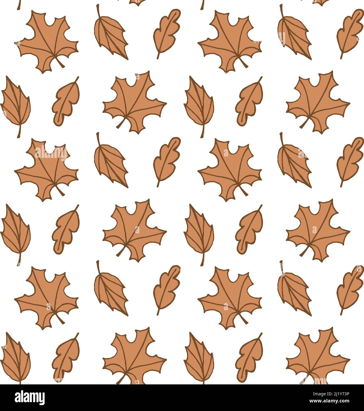 Motif vectoriel sans couture de feuilles d'automne brunes Illustration de Vecteur