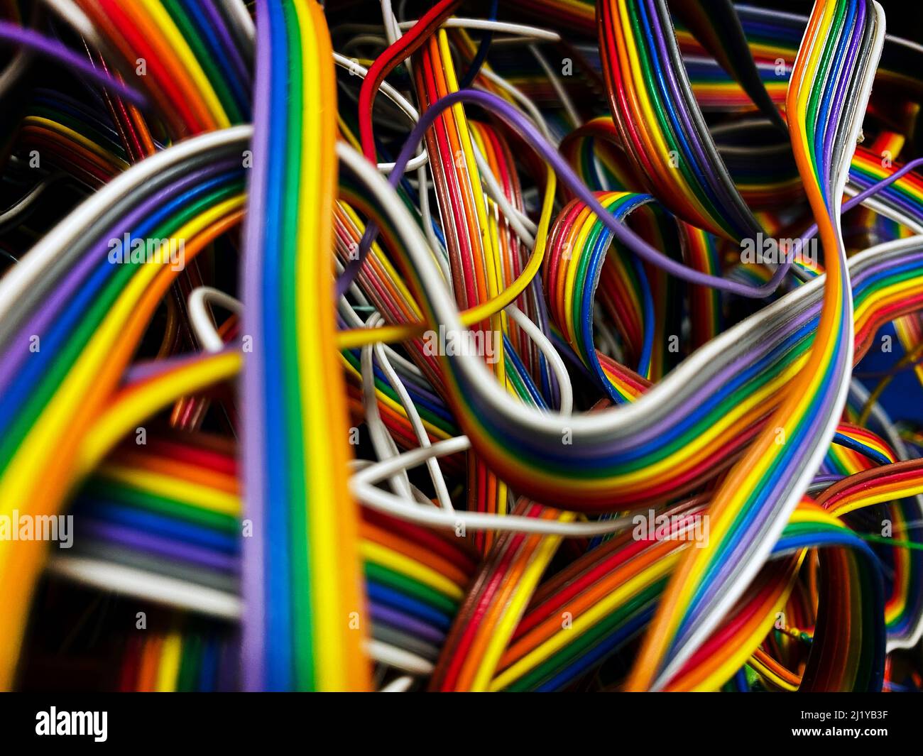 Connecteurs de câble multicolores Rainbow Banque D'Images