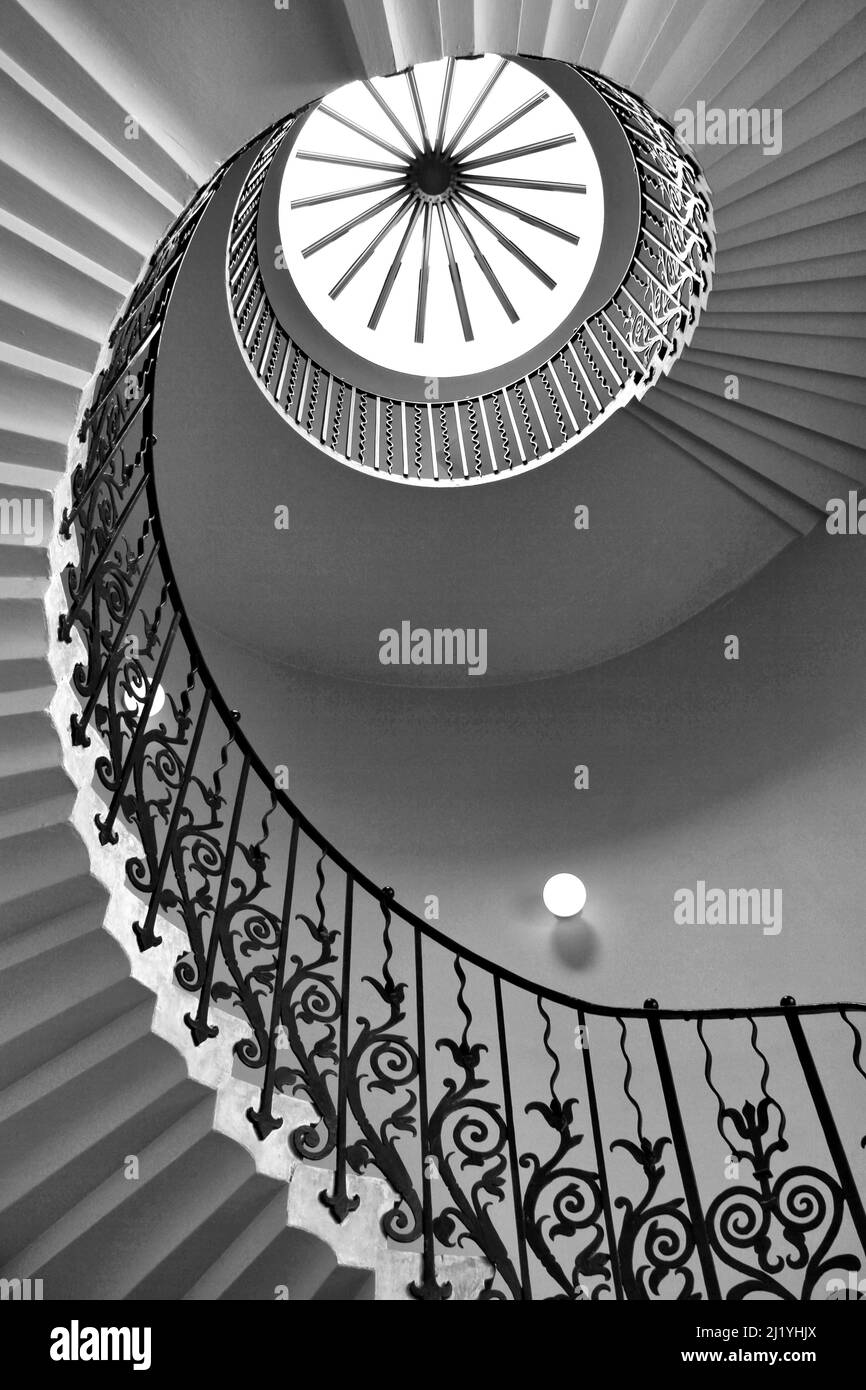 Escalier de tulipe à Queen’s House, Greenwich Banque D'Images