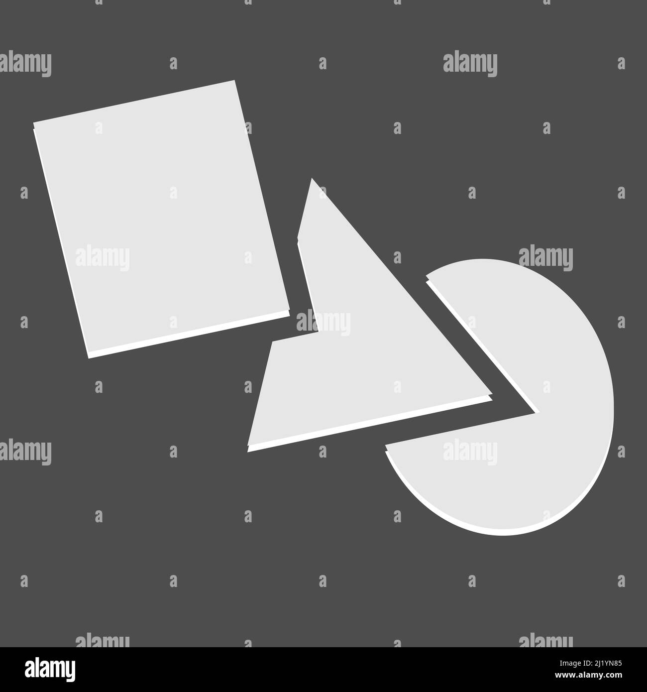 Icône géométrique, forme du logo avec cercle, carré et triangle se chevauchant. Symbole de construction, de bâtiment, de structure et d'assemblage - vecteur de stock Ill Illustration de Vecteur