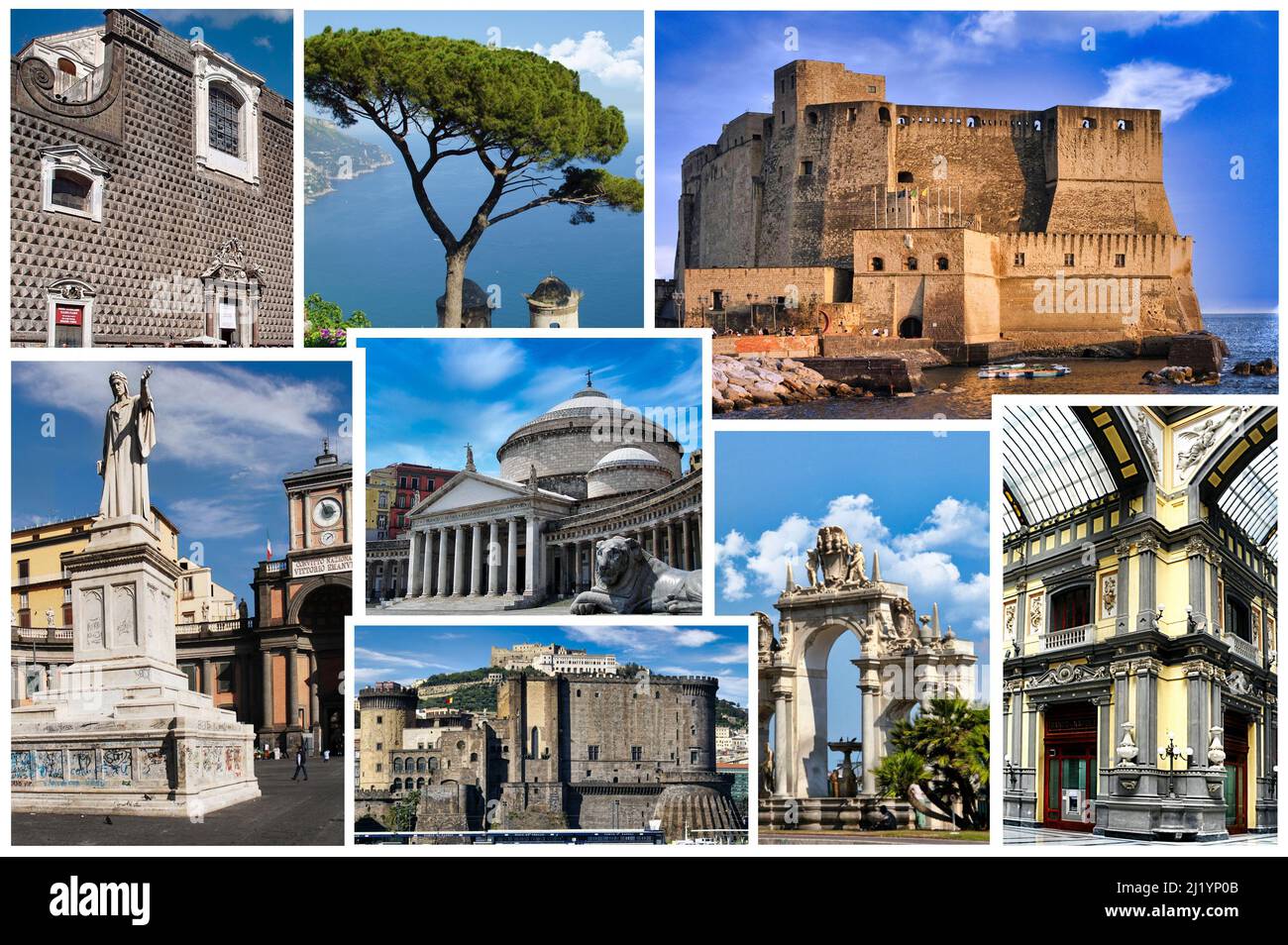 Carte postale de l'une des plus belles villes d'Italie et du monde : Naples, Campanie, Italie Banque D'Images