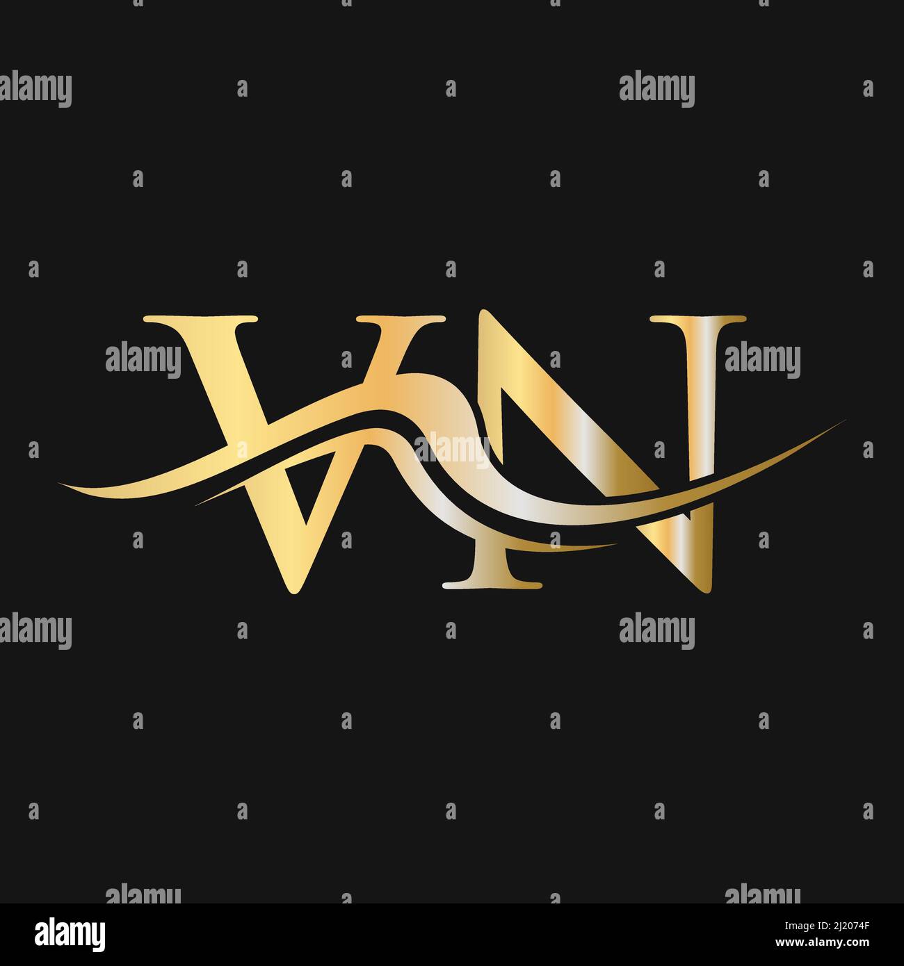 Logo lettre VN. Modèle de logotype VN initial pour le logo de l'entreprise Illustration de Vecteur