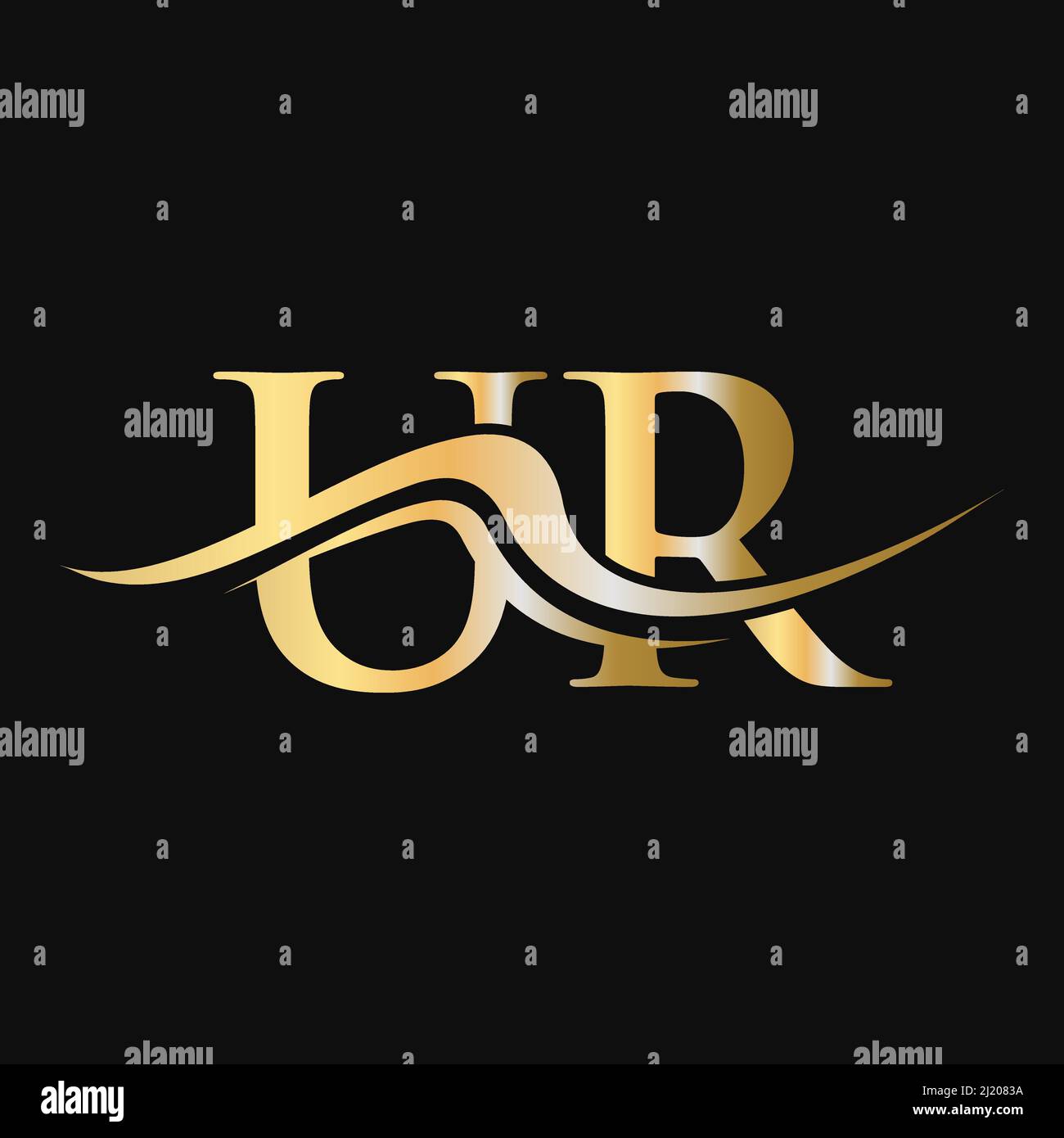 Logo lettre UR. Modèle de logotype d'UR initial pour le logo de l'entreprise et de l'entreprise Illustration de Vecteur
