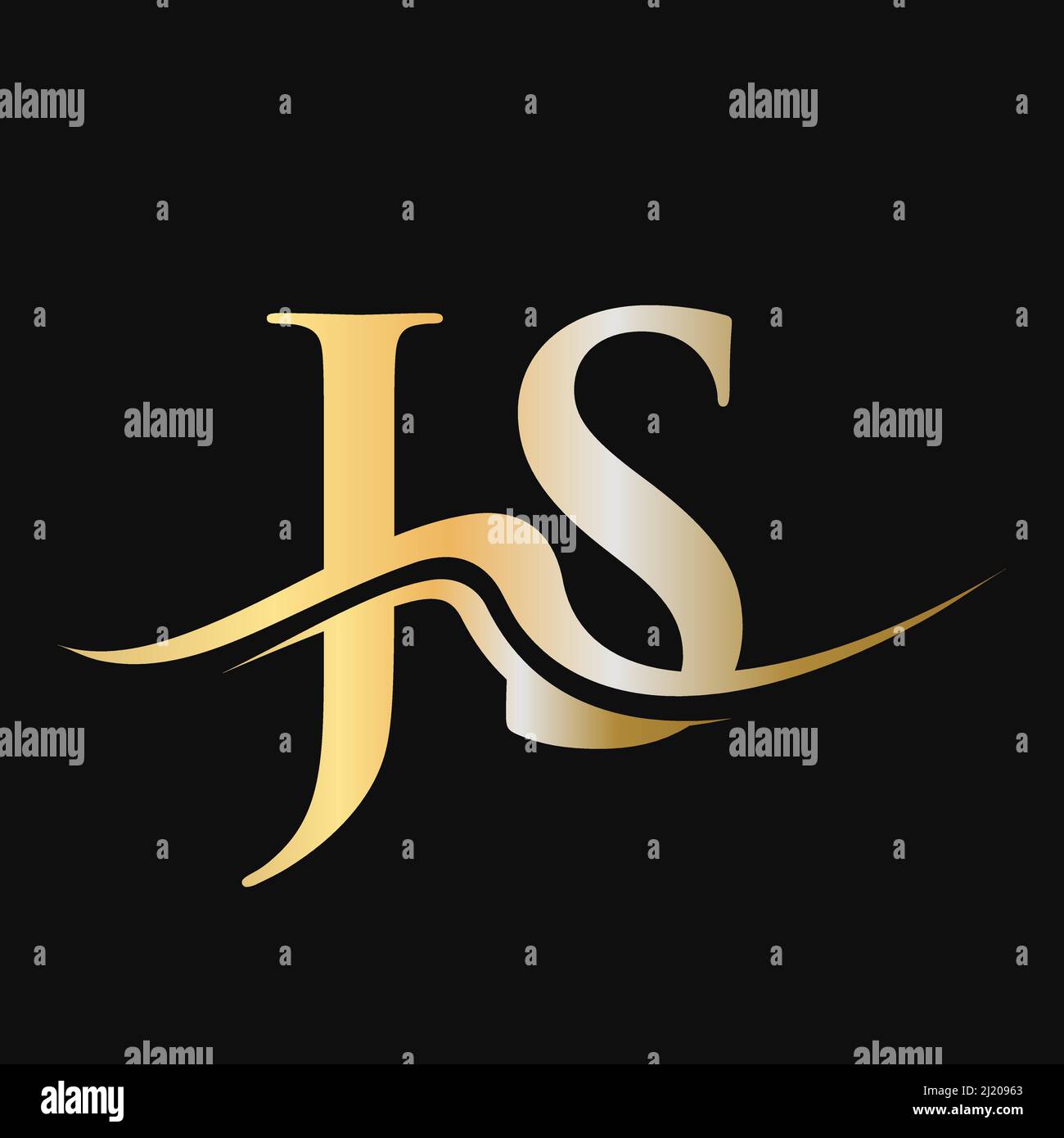 Logo lettre JS. Modèle de logotype JS initial pour le logo de l ...