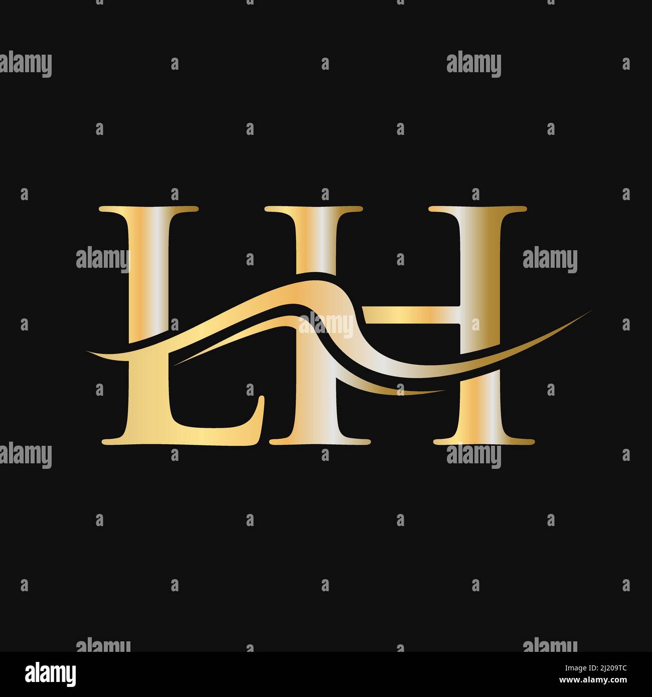 Logo lettre LH. Modèle de logotype LH initial pour le logo de l'entreprise Illustration de Vecteur