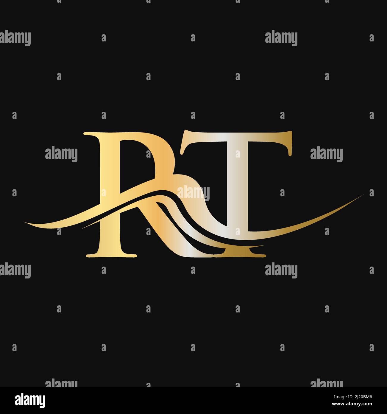 Logo Letter RT. Modèle de logotype RT initial pour le logo de l'entreprise Illustration de Vecteur