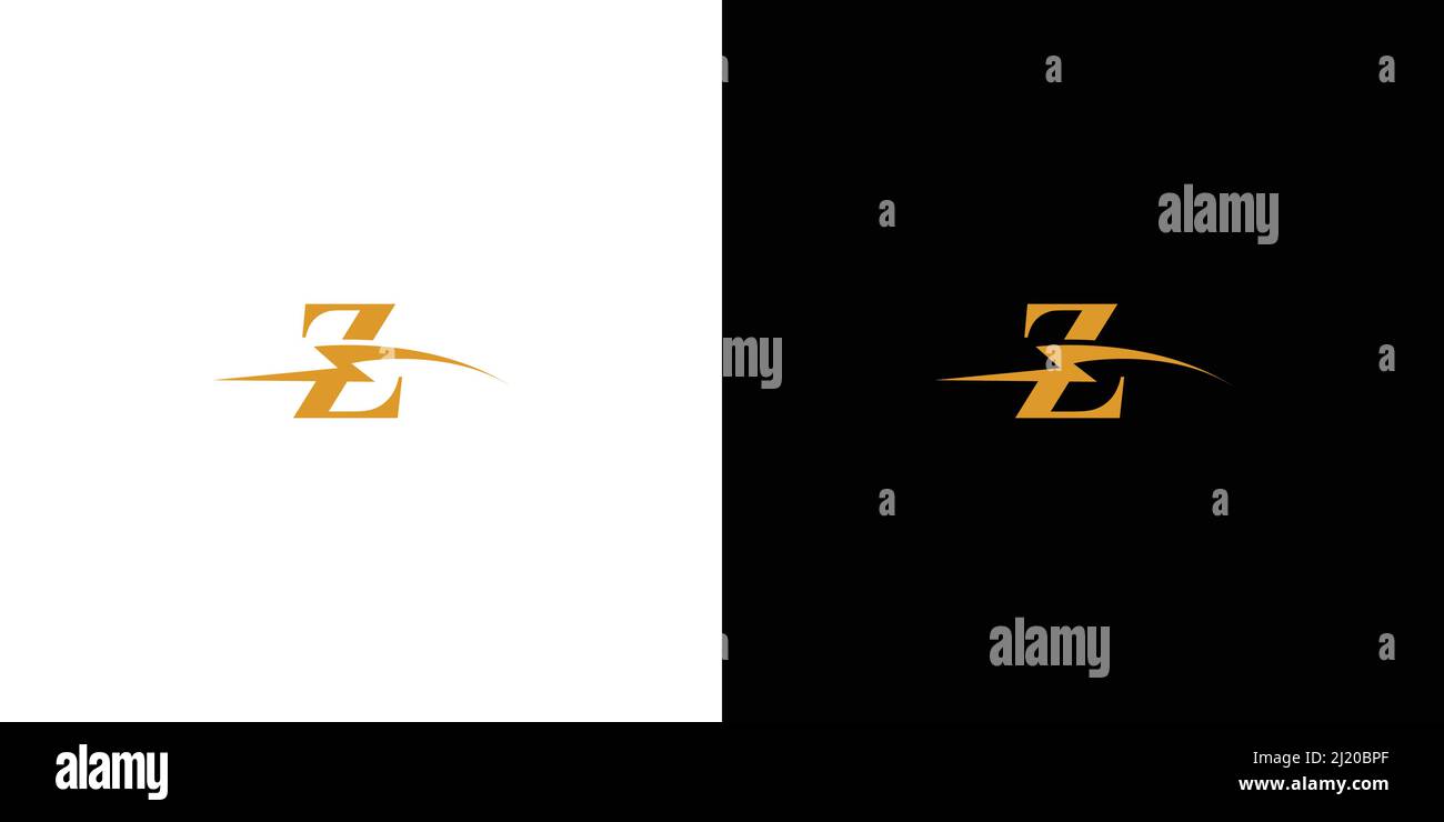 Design unique et moderne du logo de tension initiale de la lettre Z. Illustration de Vecteur