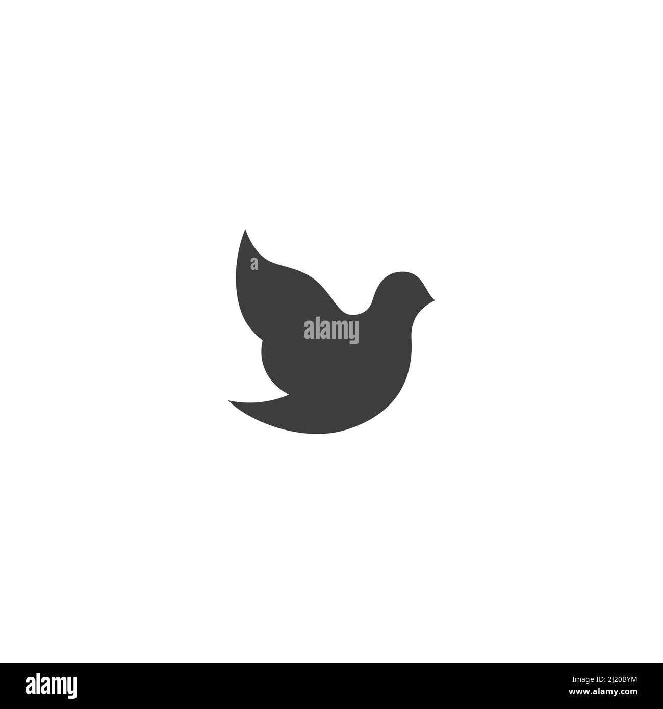 Oiseau élégant silhouette simple logo vectoriel Illustration de Vecteur