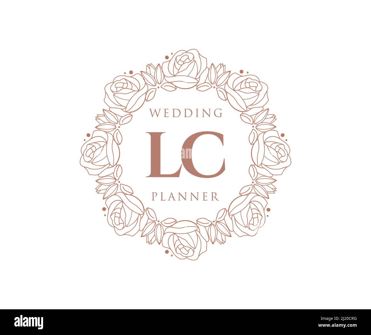 Lettre initiale LC mariage monogramme collection de logos, dessin à la main moderne minimaliste et modèles floraux pour cartes d'invitation, Save the Date, élégant Illustration de Vecteur