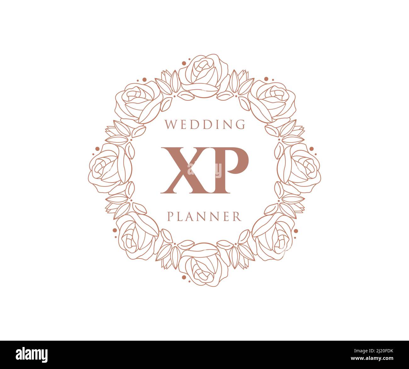 XP initiales lettre mariage monogramme collection de logos, dessin à la main moderne minimaliste et modèles floraux pour cartes d'invitation, Enregistrer la date, élégant Illustration de Vecteur