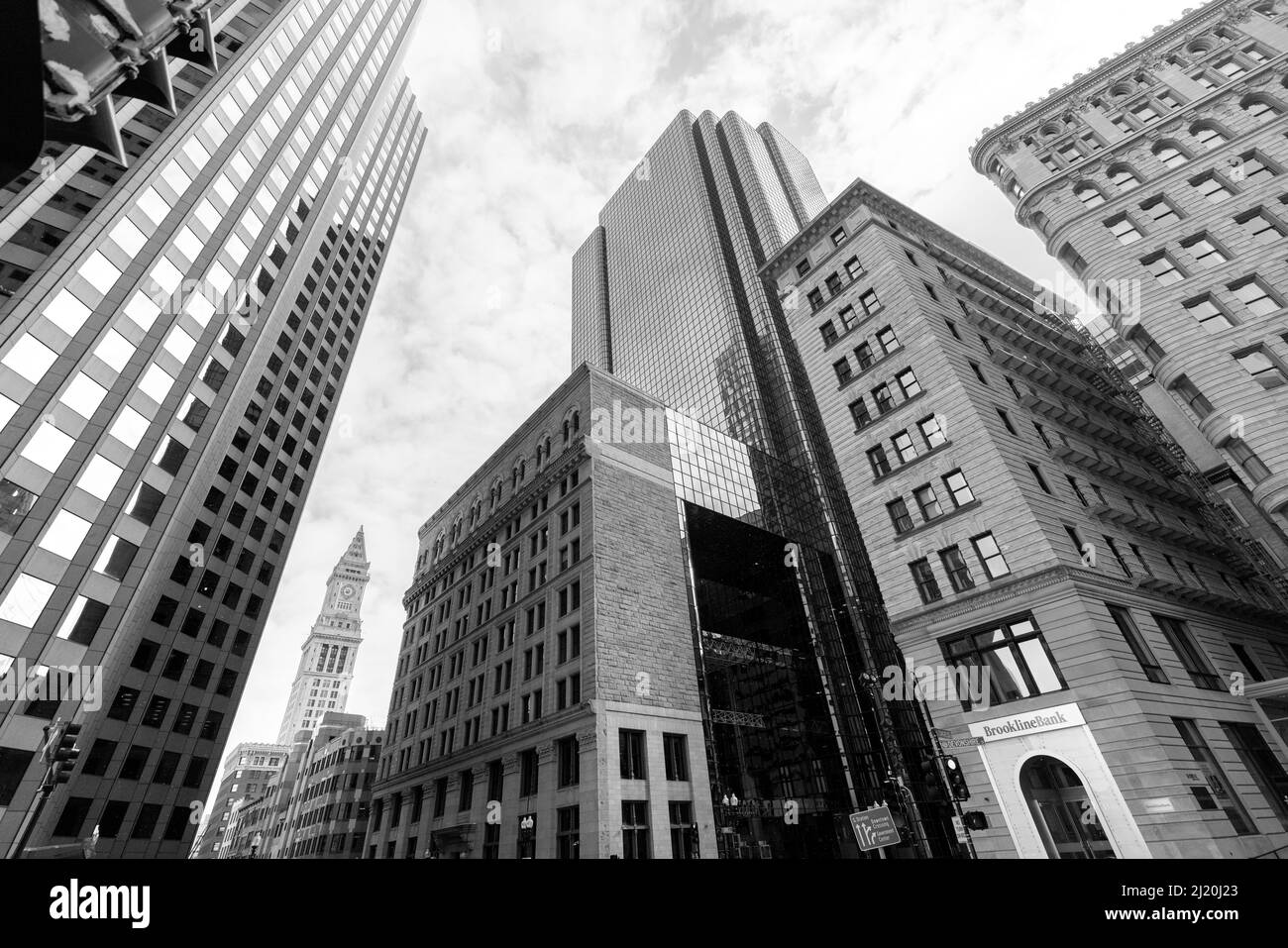 Vue sur le Custom House Building à Boston Banque D'Images