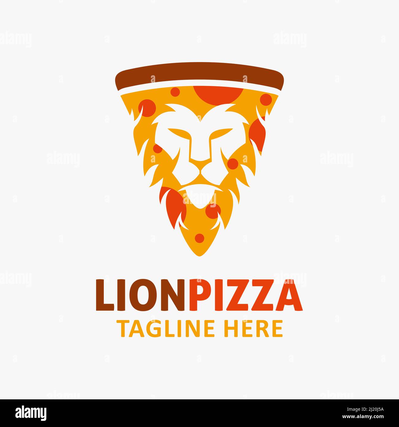 Logo de la pizza au lion Illustration de Vecteur