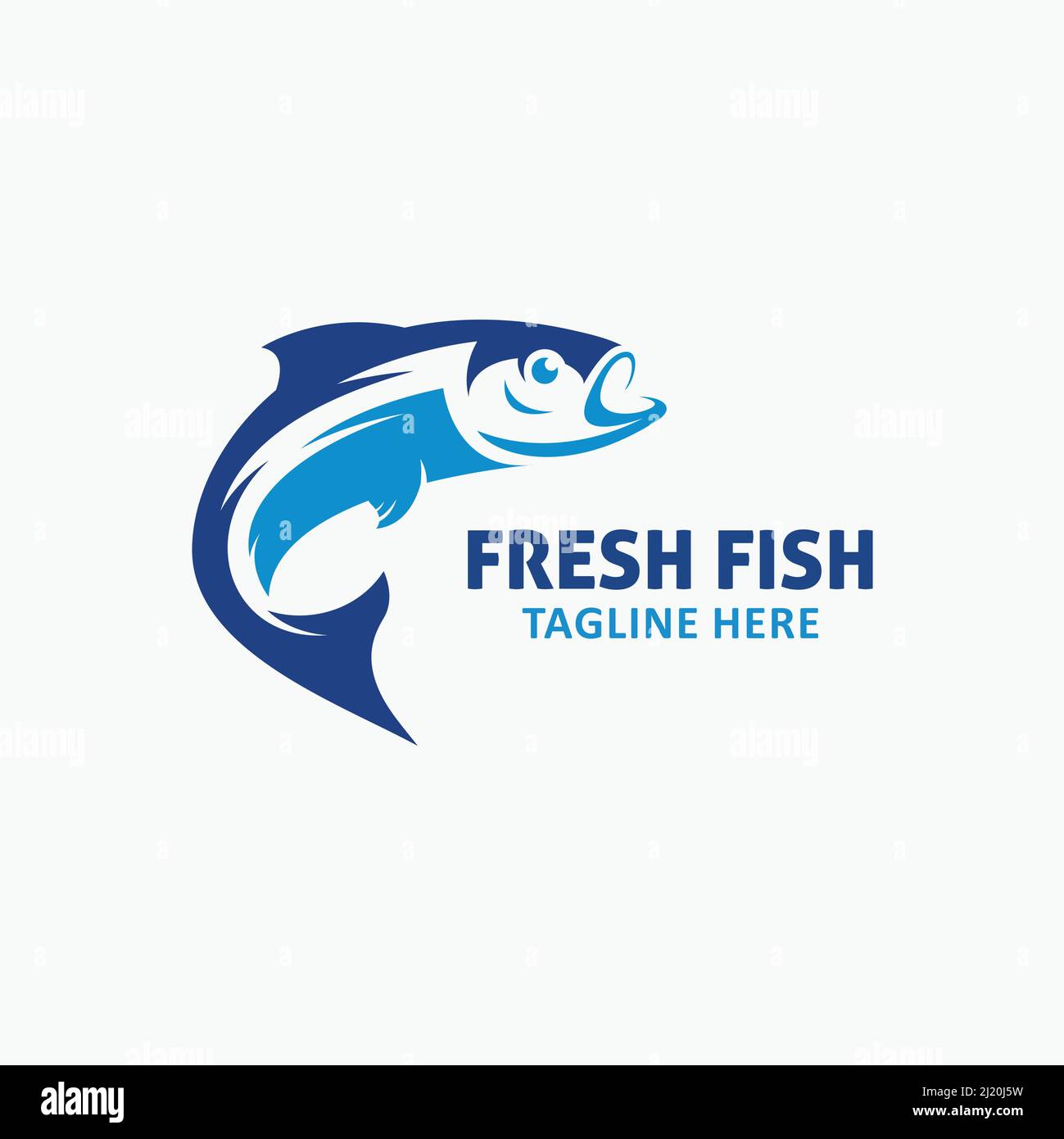 Logo Jump Fish Illustration de Vecteur