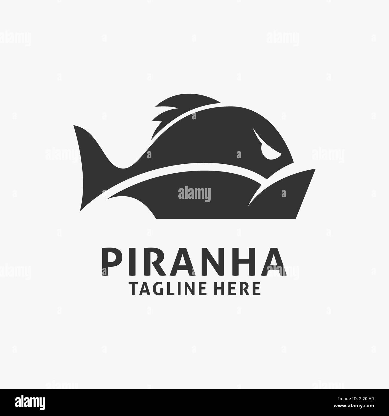 Logo de poisson Piranha inspiration Illustration de Vecteur