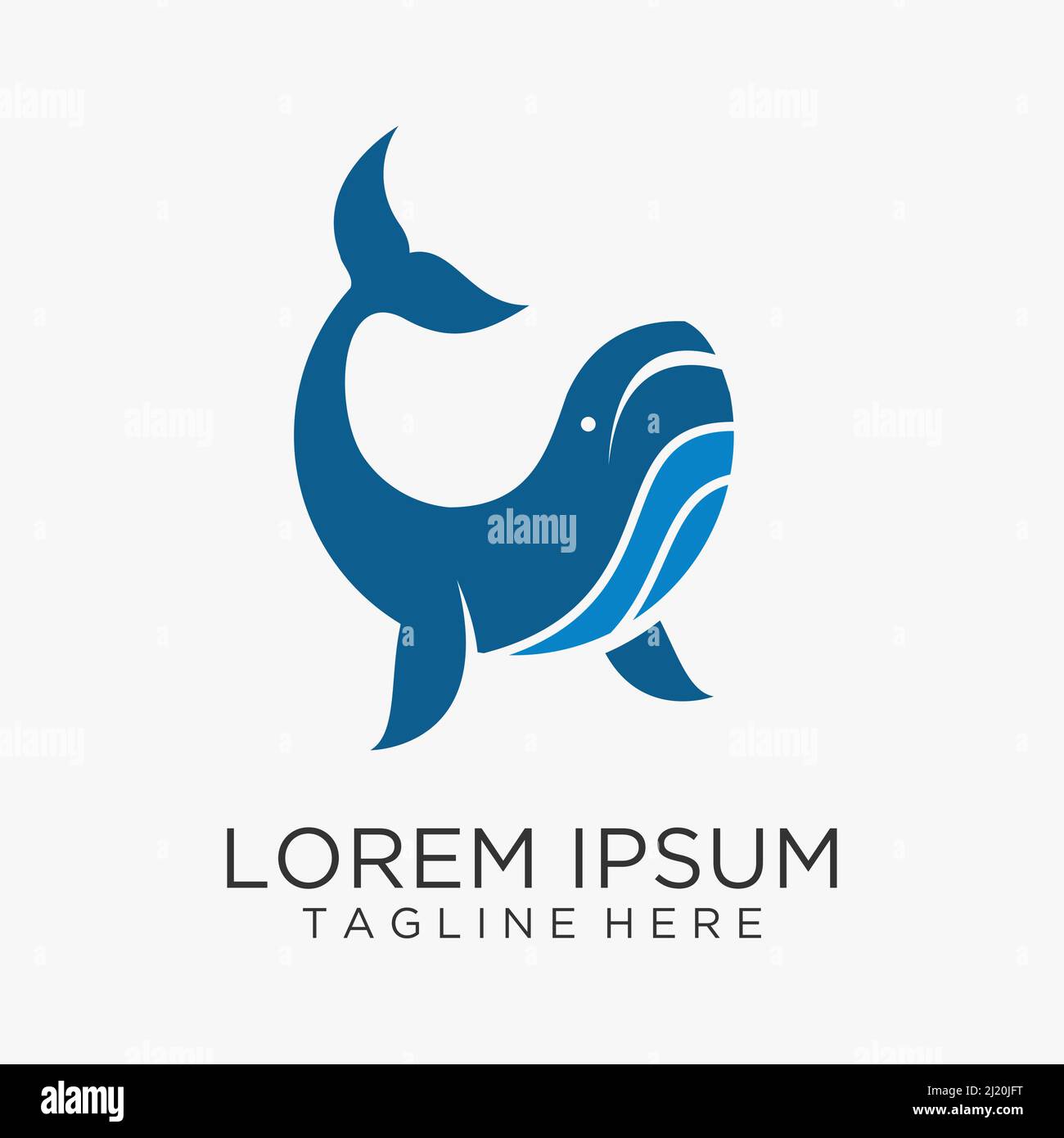 Logo baleine bleue Illustration de Vecteur