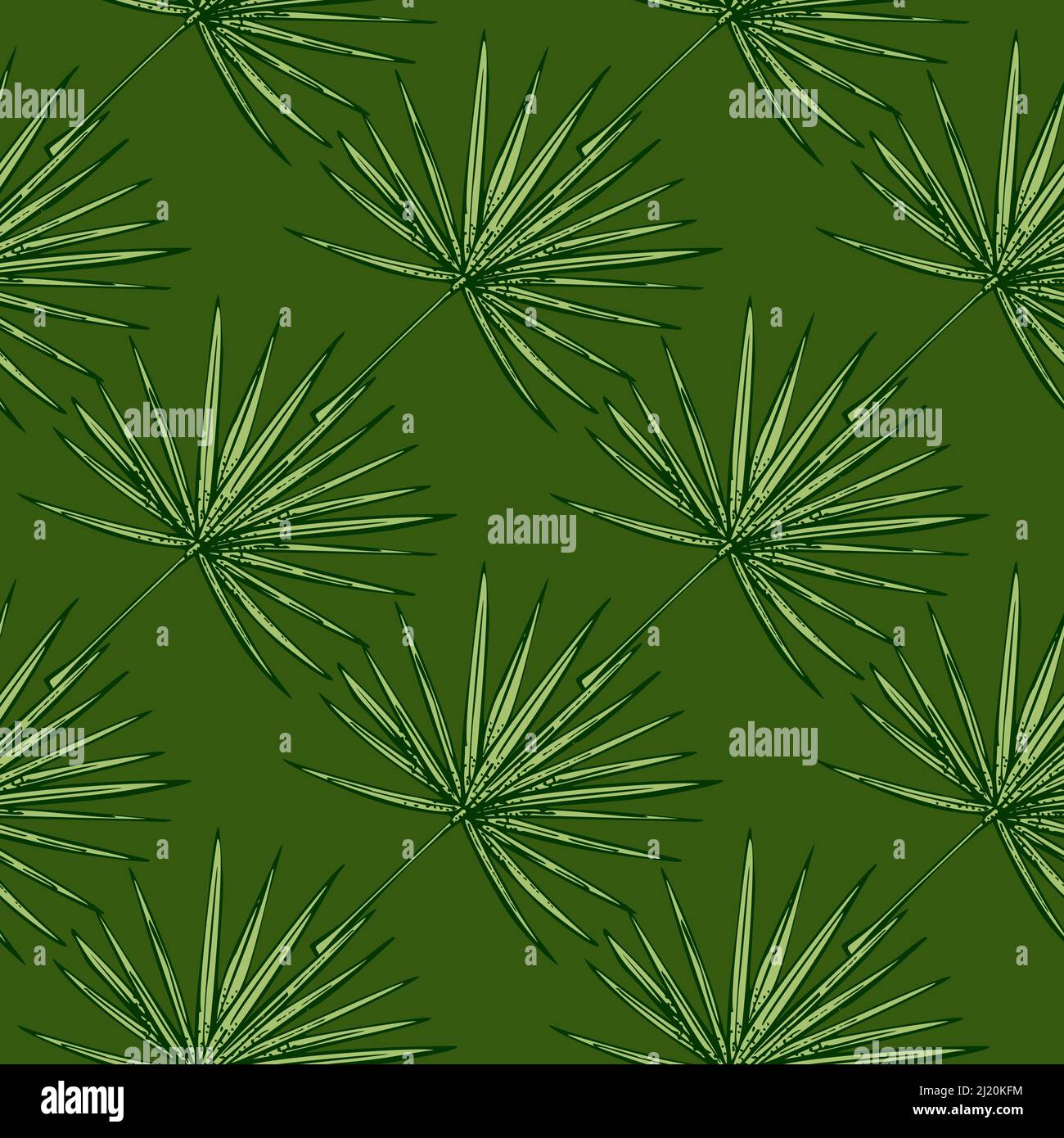 Paume éventail feuilles sans couture motif.branche tropicale d'époque dans le style de gravure. Feuillage texturé dessiné à la main pour tissu, papier peint, textile, imprimé, wrappin Illustration de Vecteur
